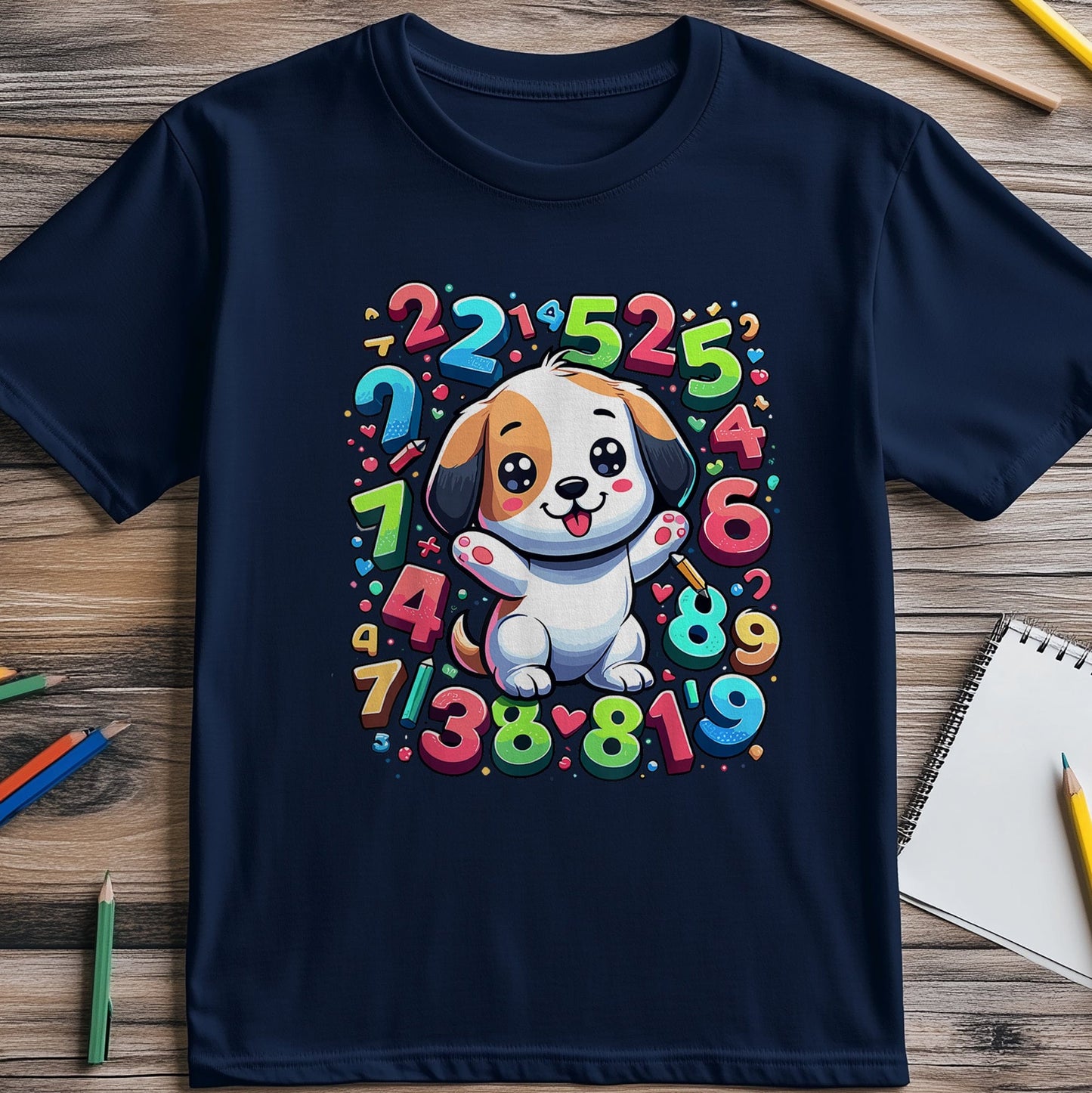 Dog Number Day Math Kids Tee