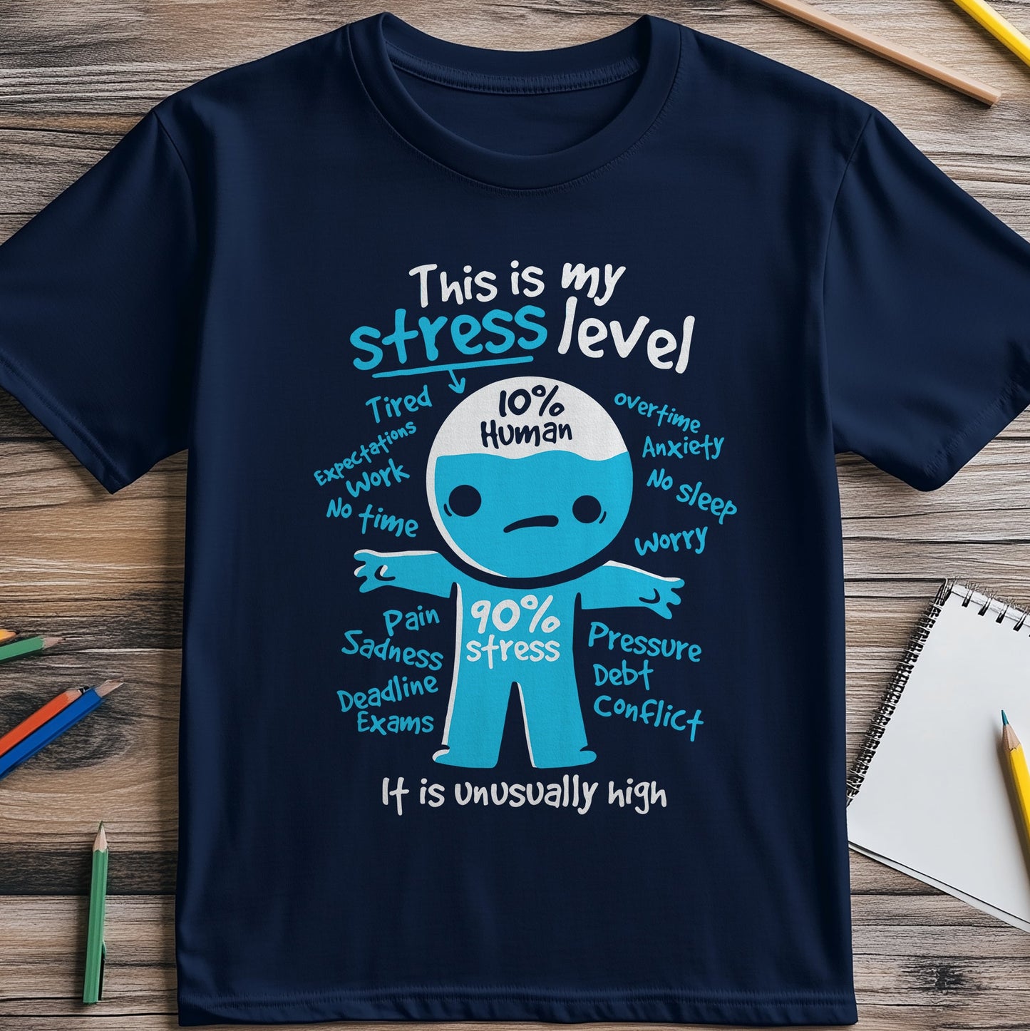 My Stress Level Funny T-shirt
