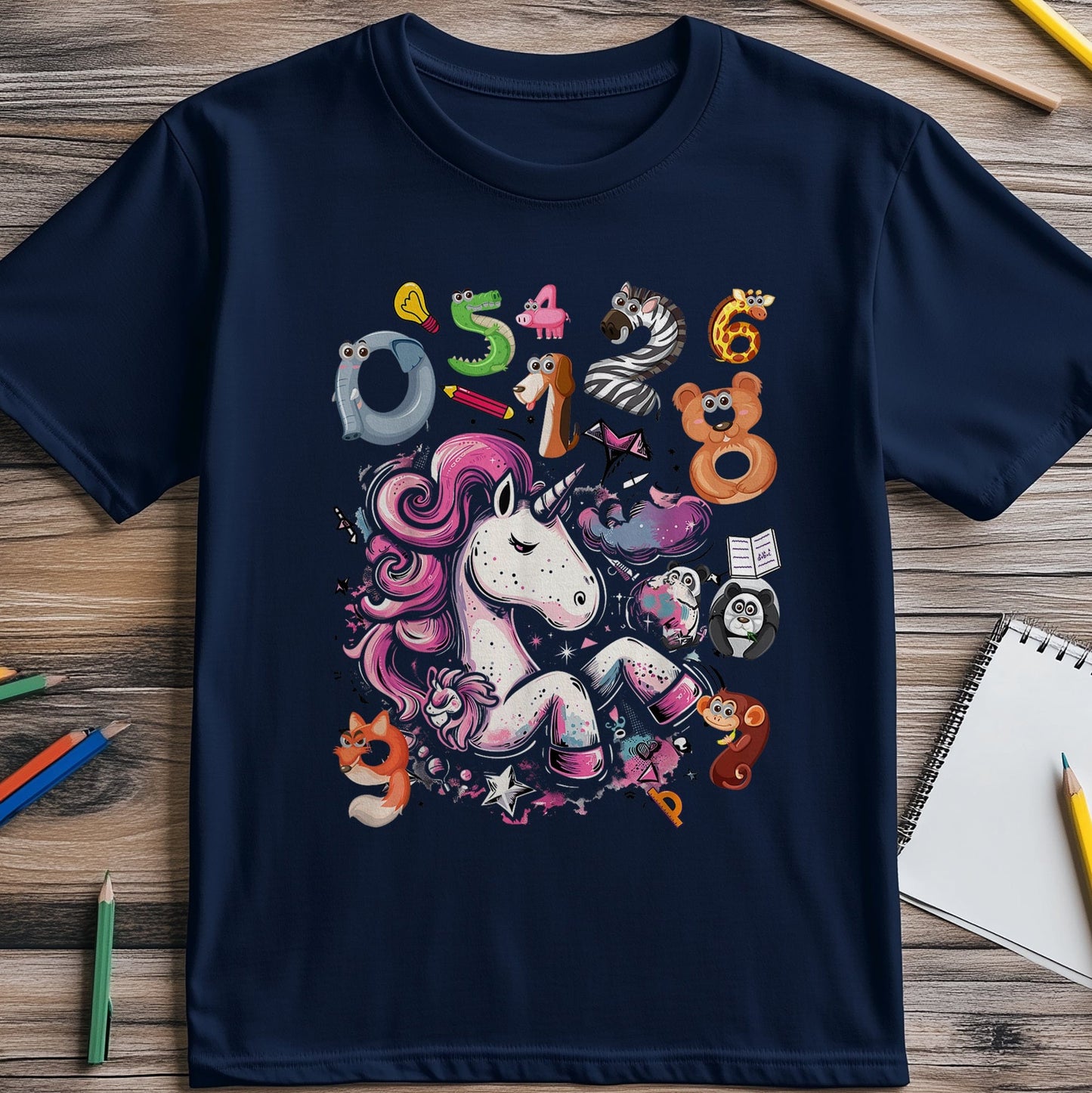 Animals Numbers Day Math Kids Tee