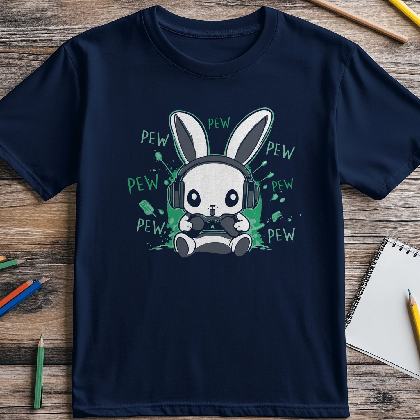 Pew Pew Bunny Gaming T-Shirt -