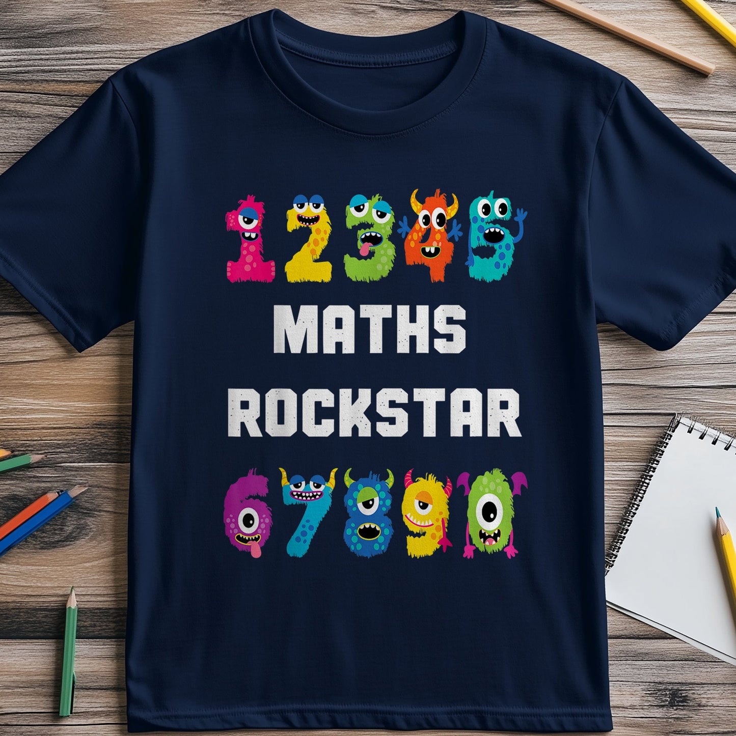Monster Rockstar Math Day Kids Tee