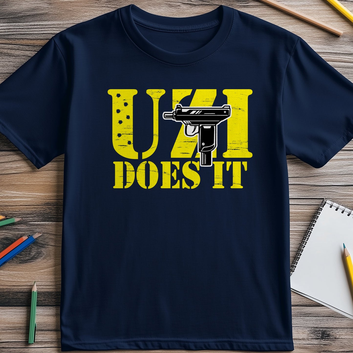 Uzi-Does-It T-Shirt - Funny and