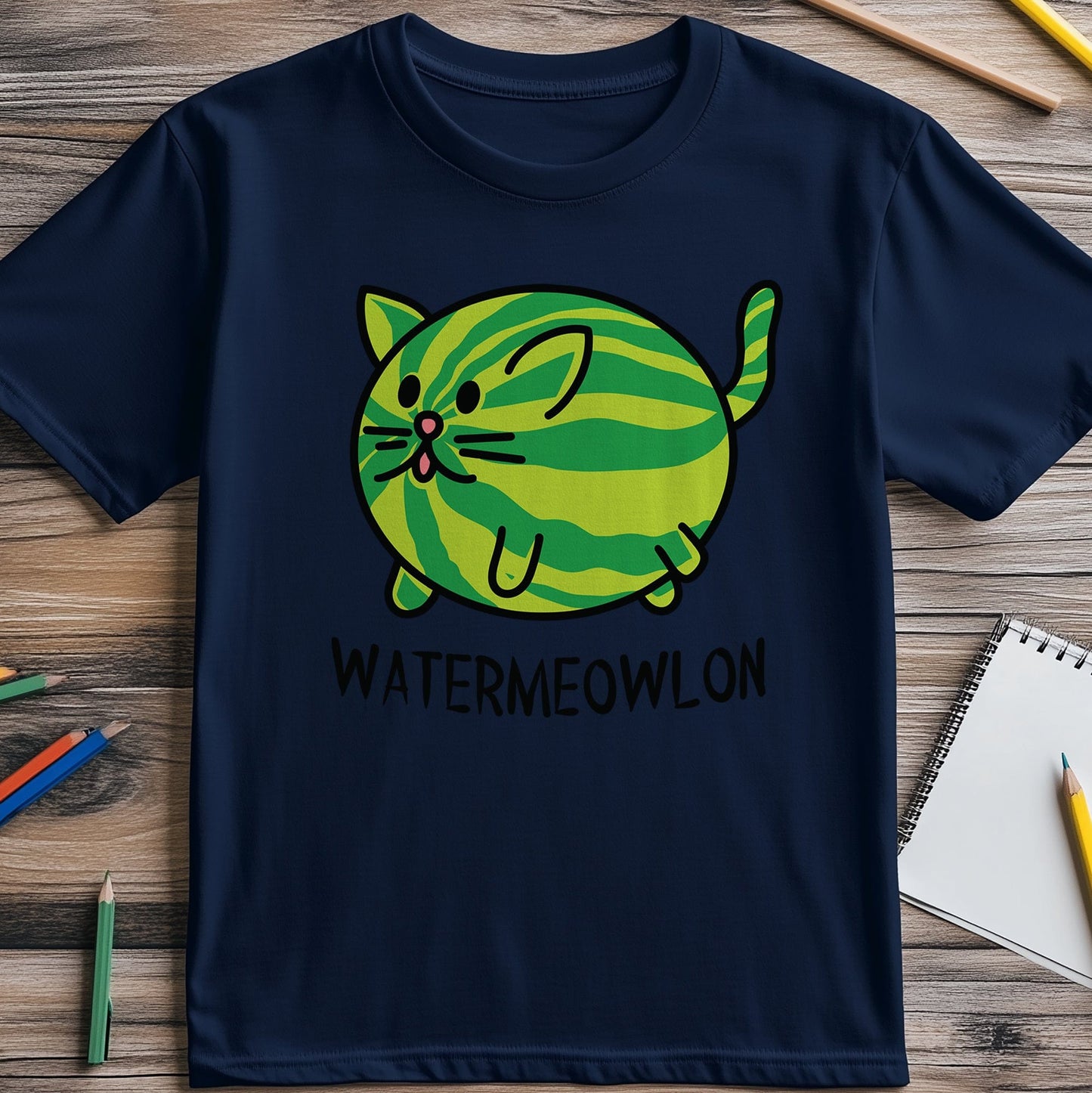 Watermeowlon cat  T-shirt