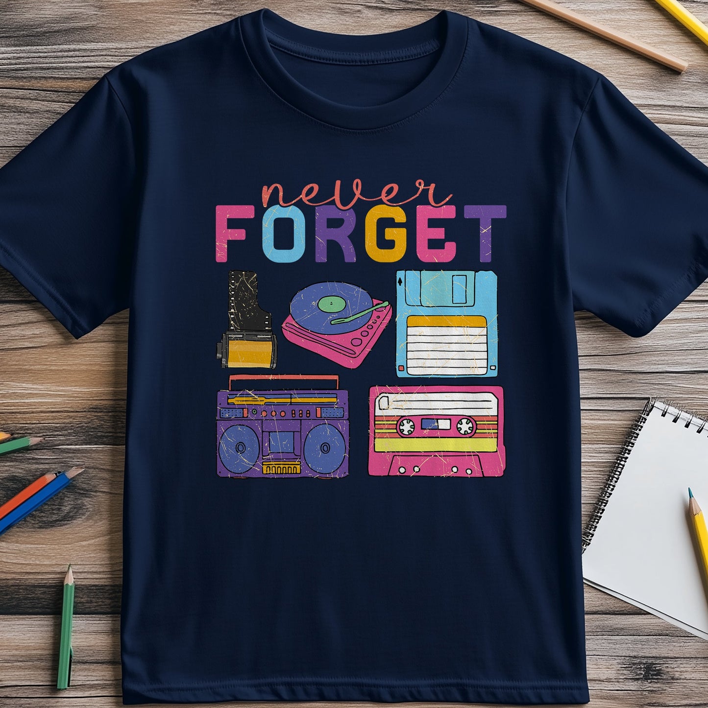 Retro Tapes Never Forget T-Shirt -