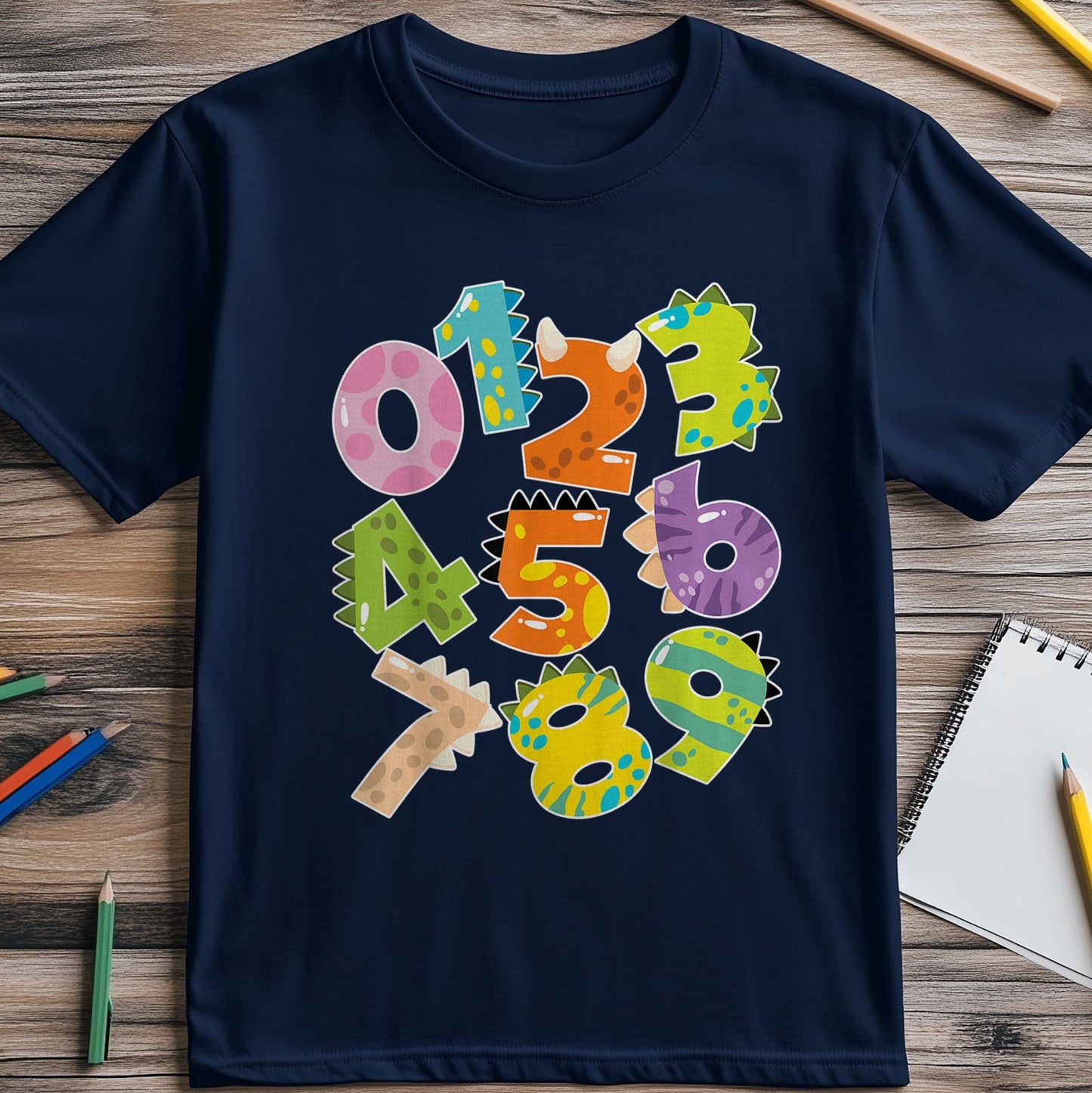 Dino Number Day Math Kids Tee