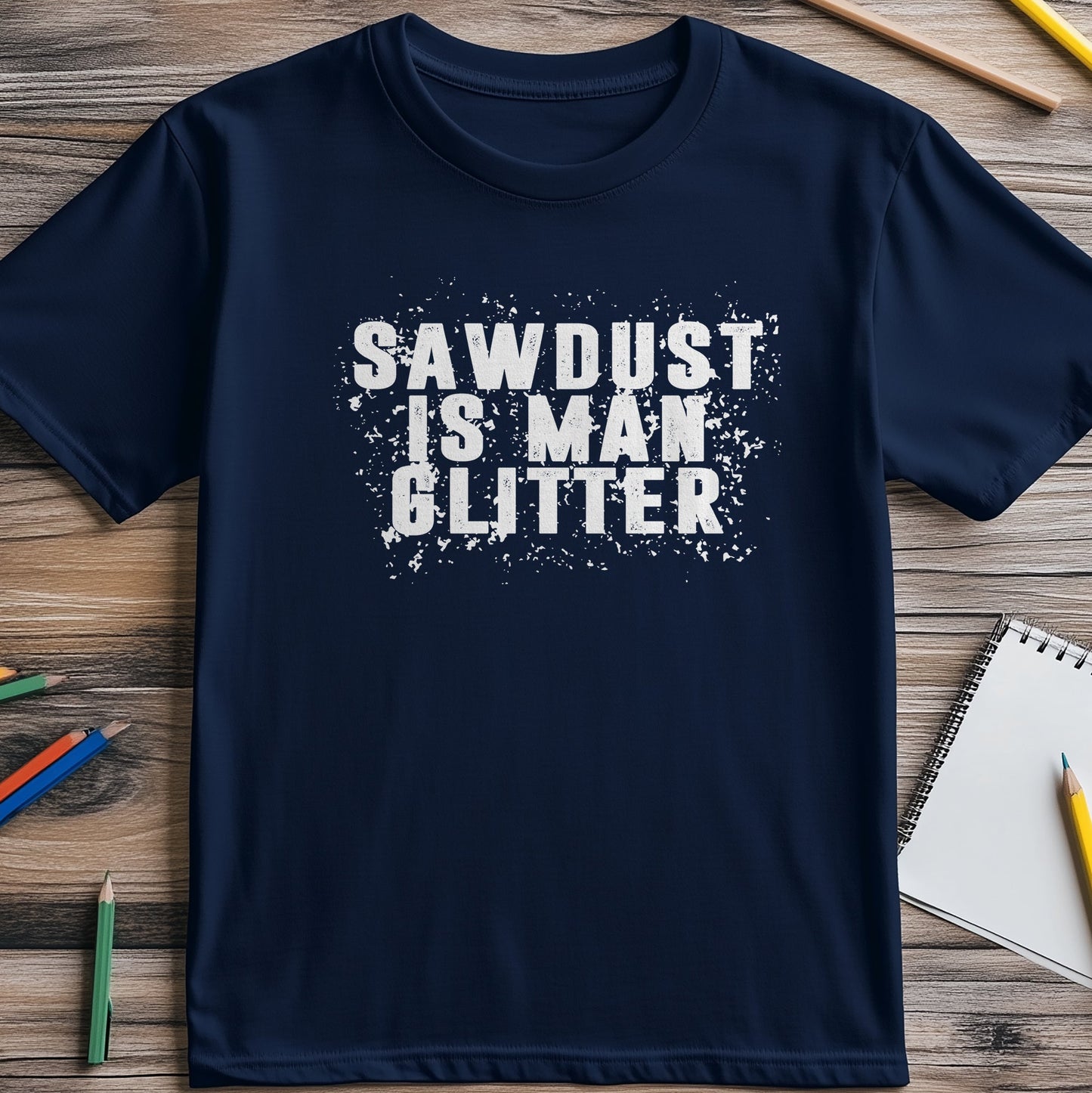 Sawdust Man Glitter T-Shirt - Funny &