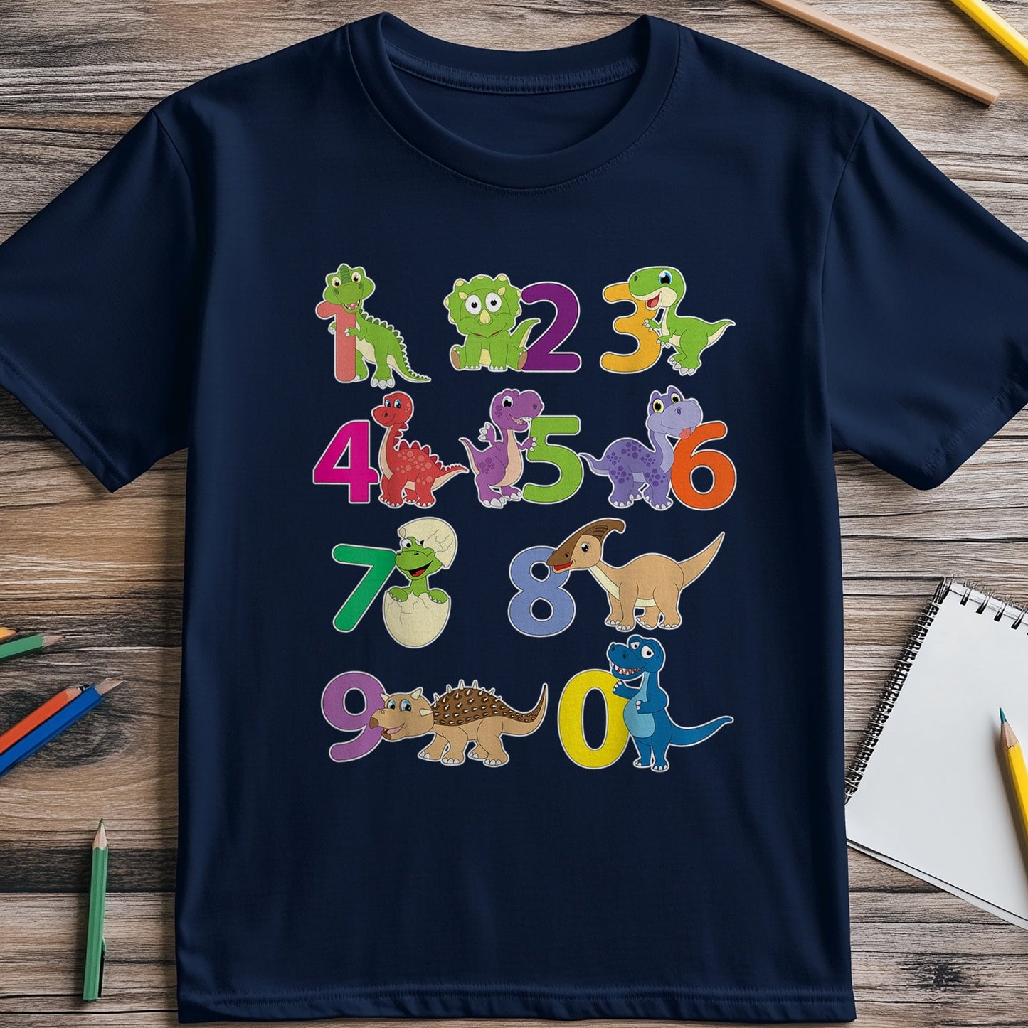 Dinosaur Number Day Math Kids Tee