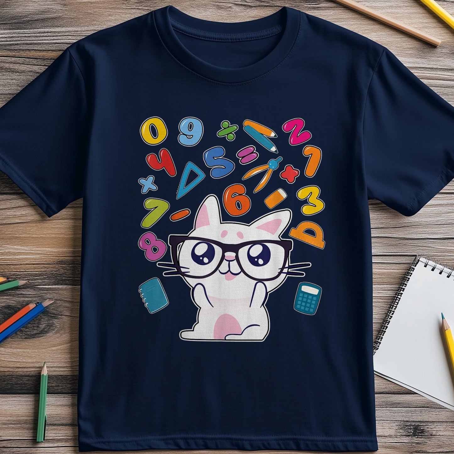 Cute Bunny Numbers Math Day Kids Tee