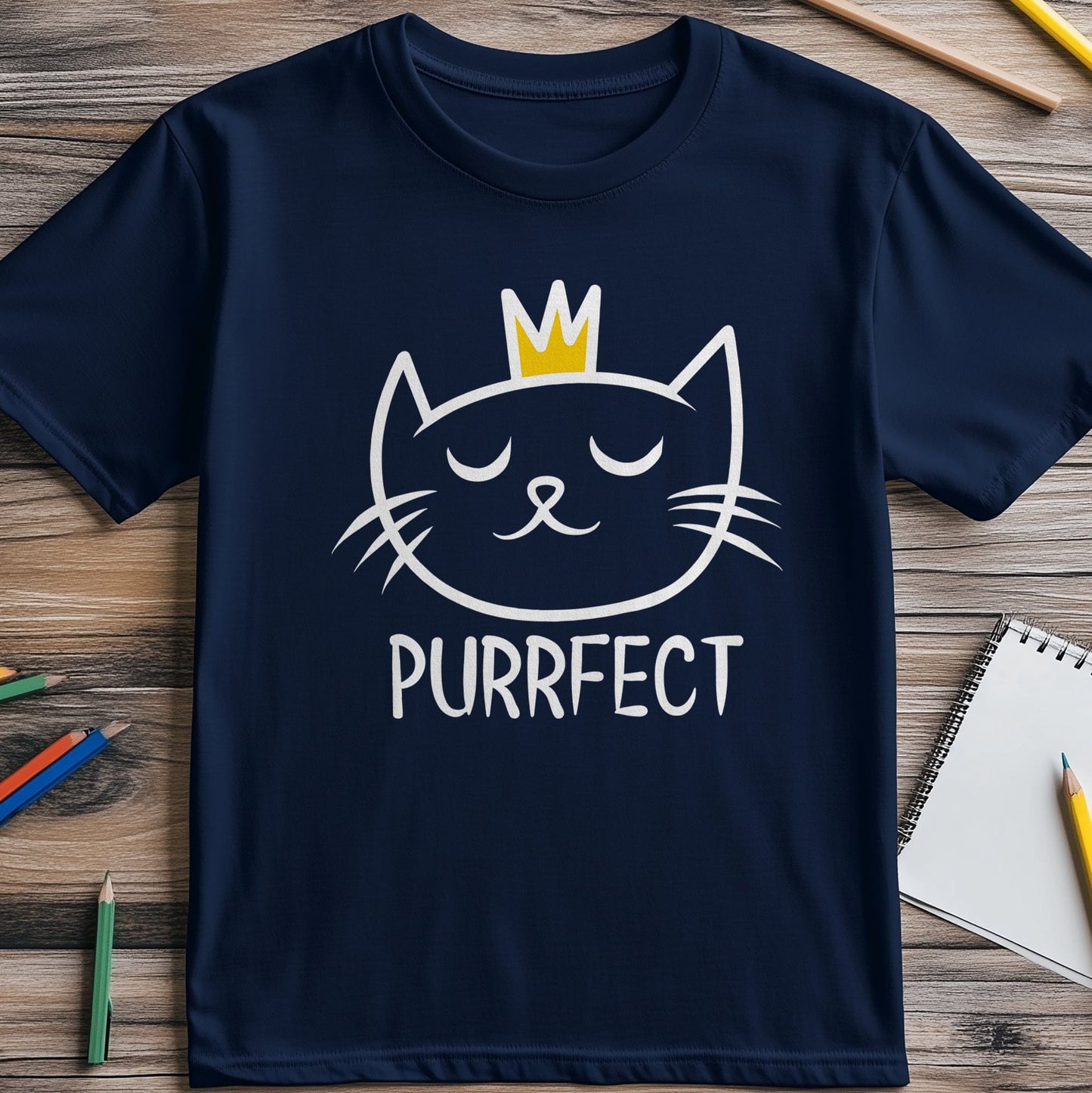 Purrfect Crown for Black Cats t-shirt