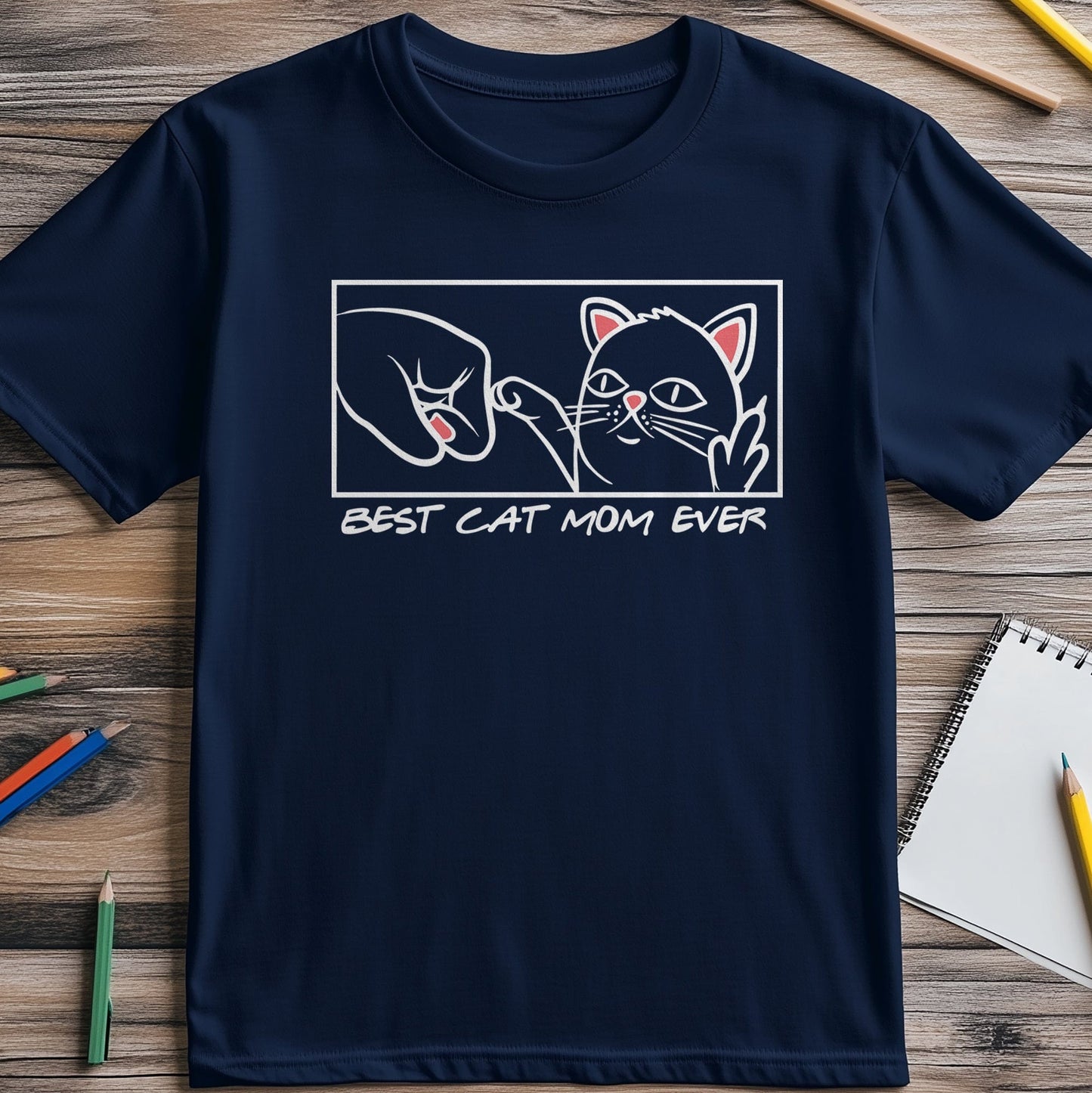 Best Cat Mum for Black T-shirt