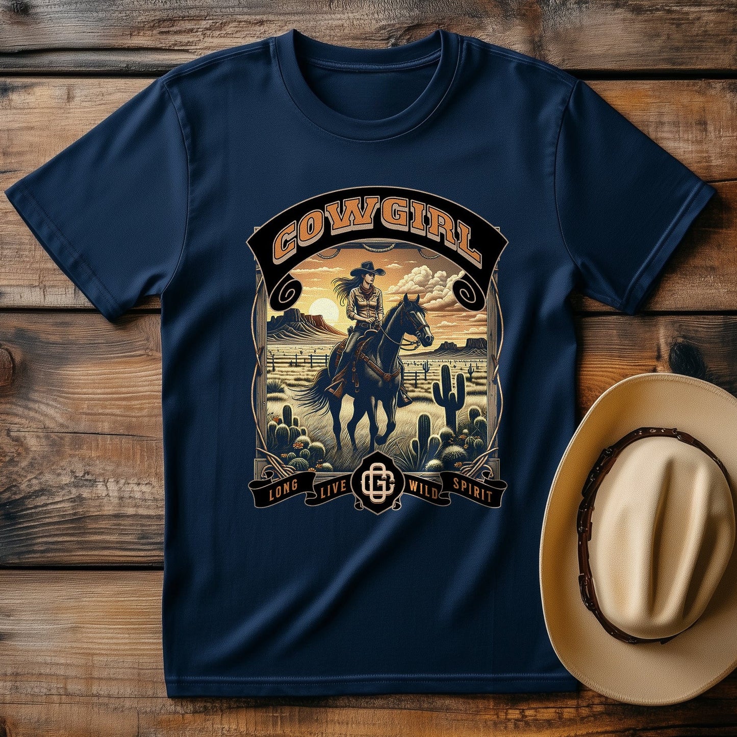 Cow girl Long Live Wild Spirit T-shirt