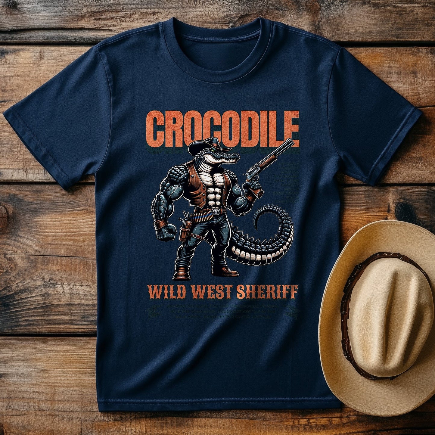 Crocodile Cowboy Wild West Sheriff T-shirt