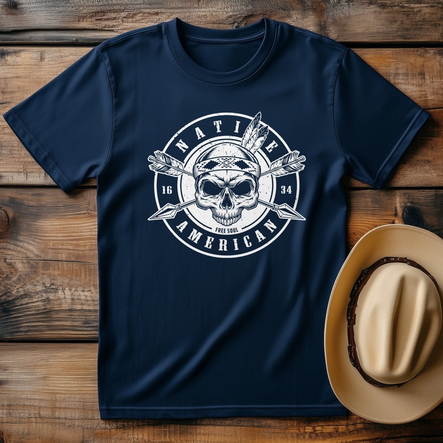 Native America Skull & Crossbones T-shirt