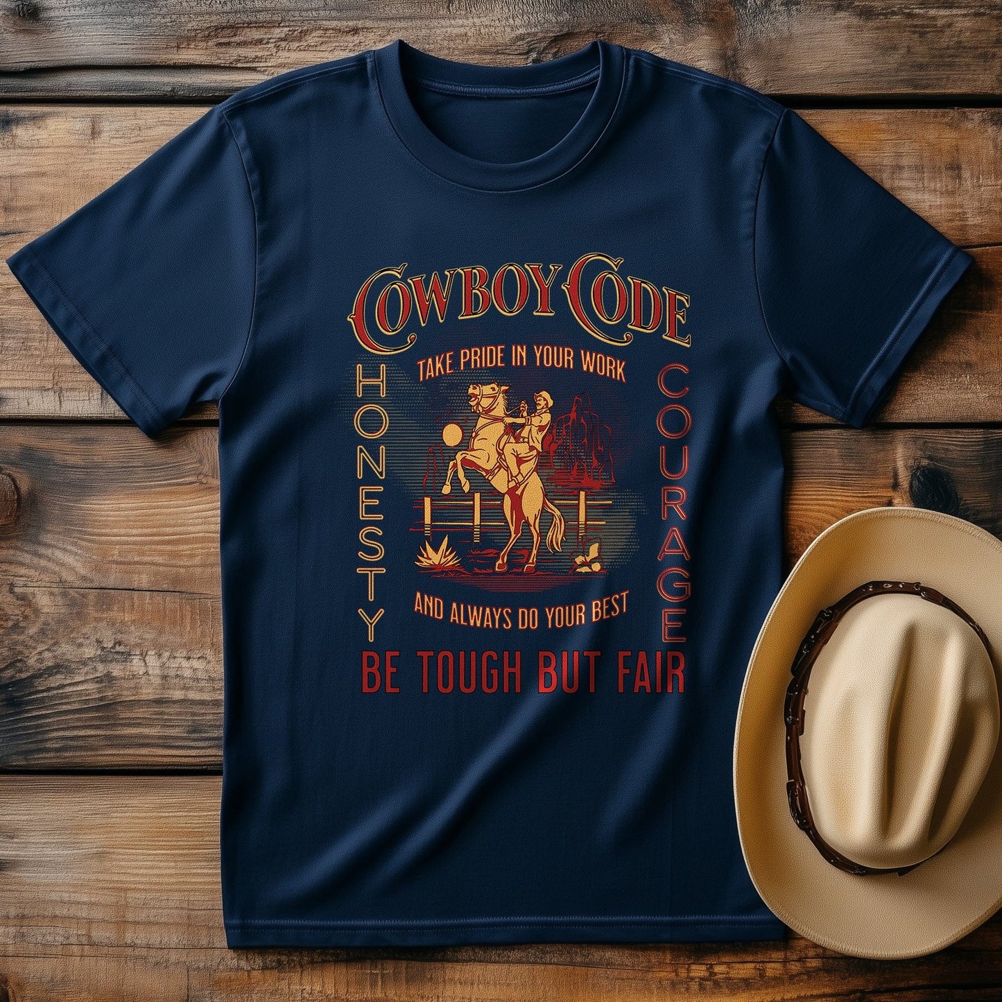 The Cowboy Code T-Shirt - Saddle Up
