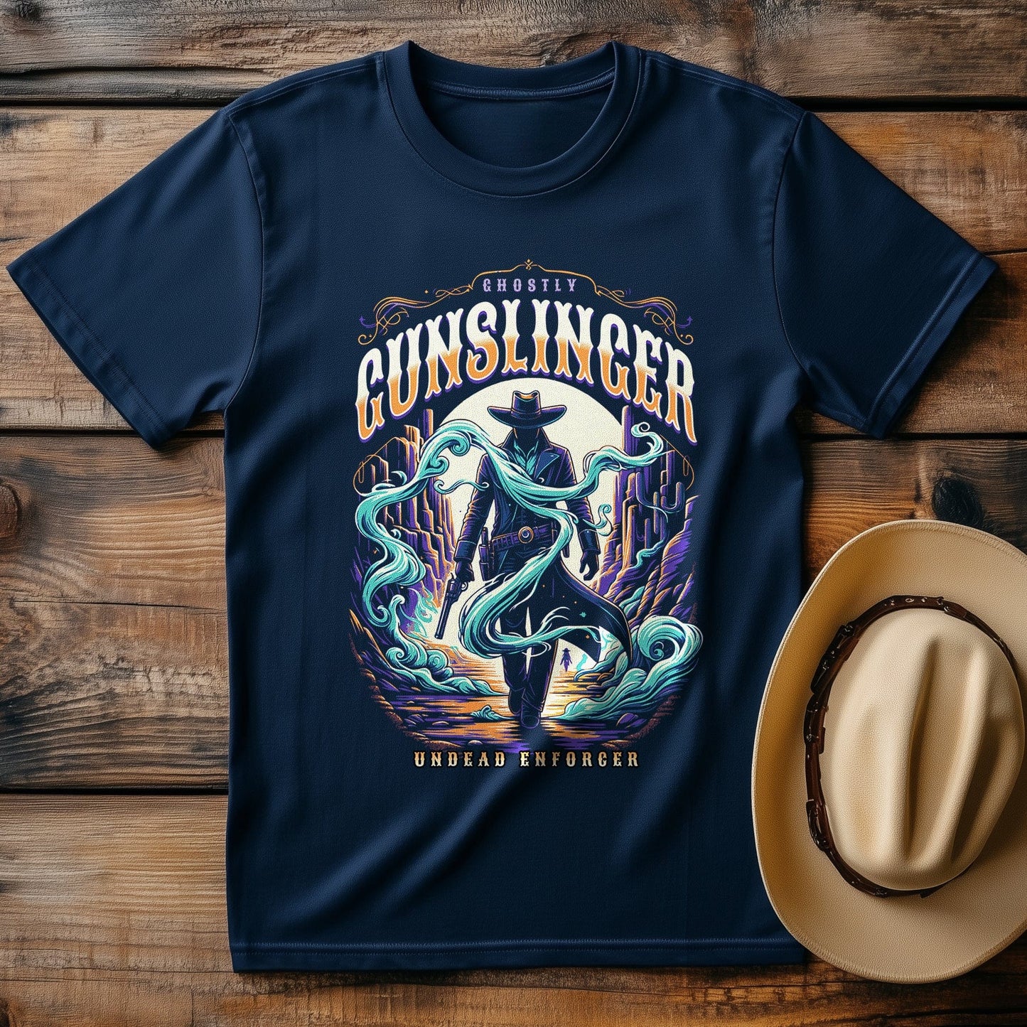 Ghostly Gunslinger T-shirt ‚Äì Saddle Up