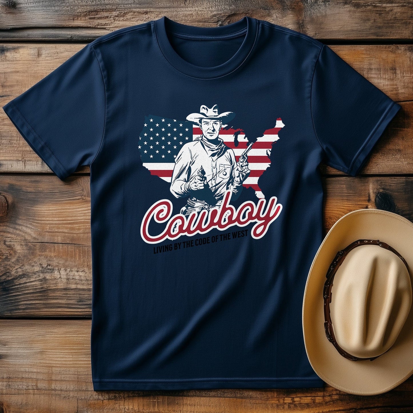 Living by the Code Cowboy T-shirt
