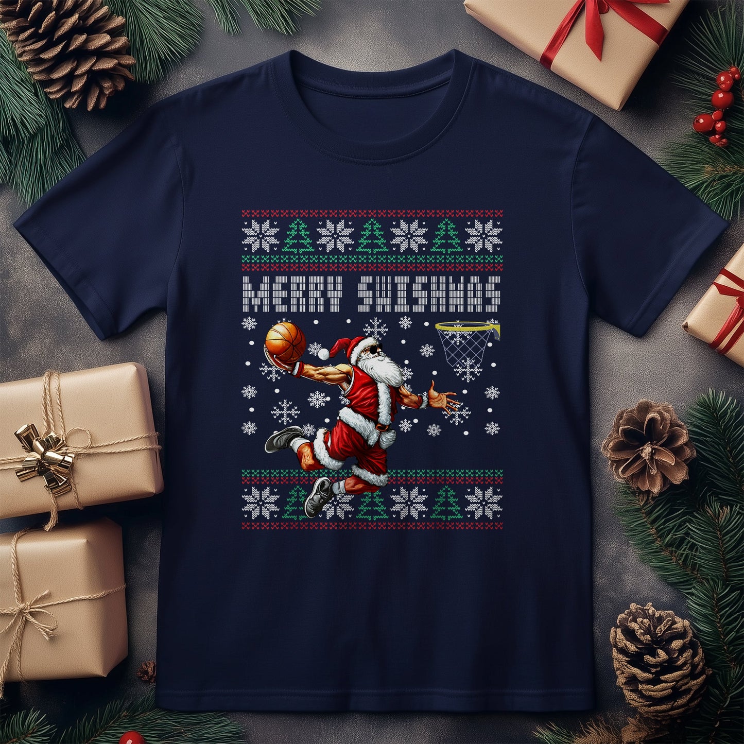 Merry Swishmas T-Shirt - Santa's