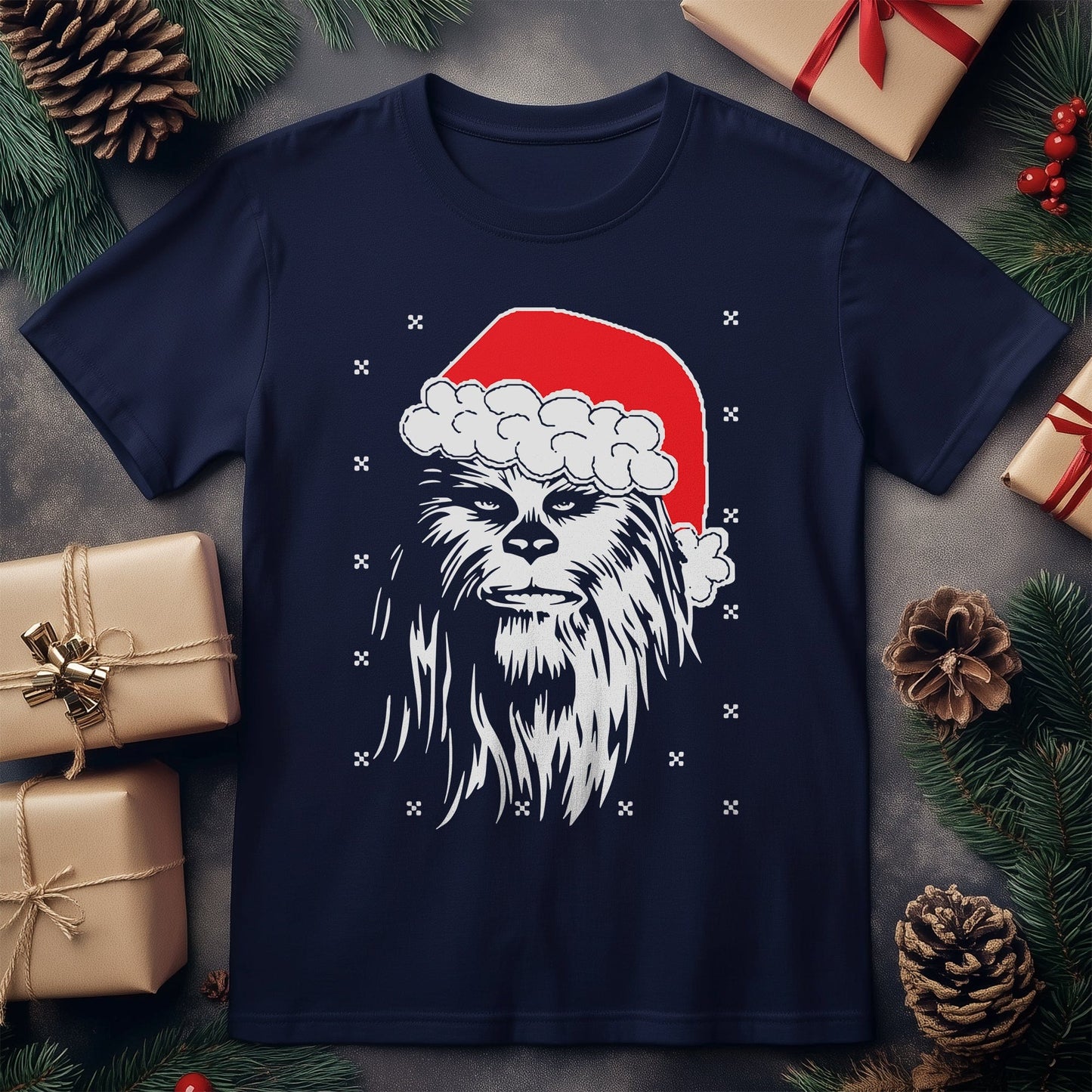 Chewbacca in Christmas Hat t-shirt -