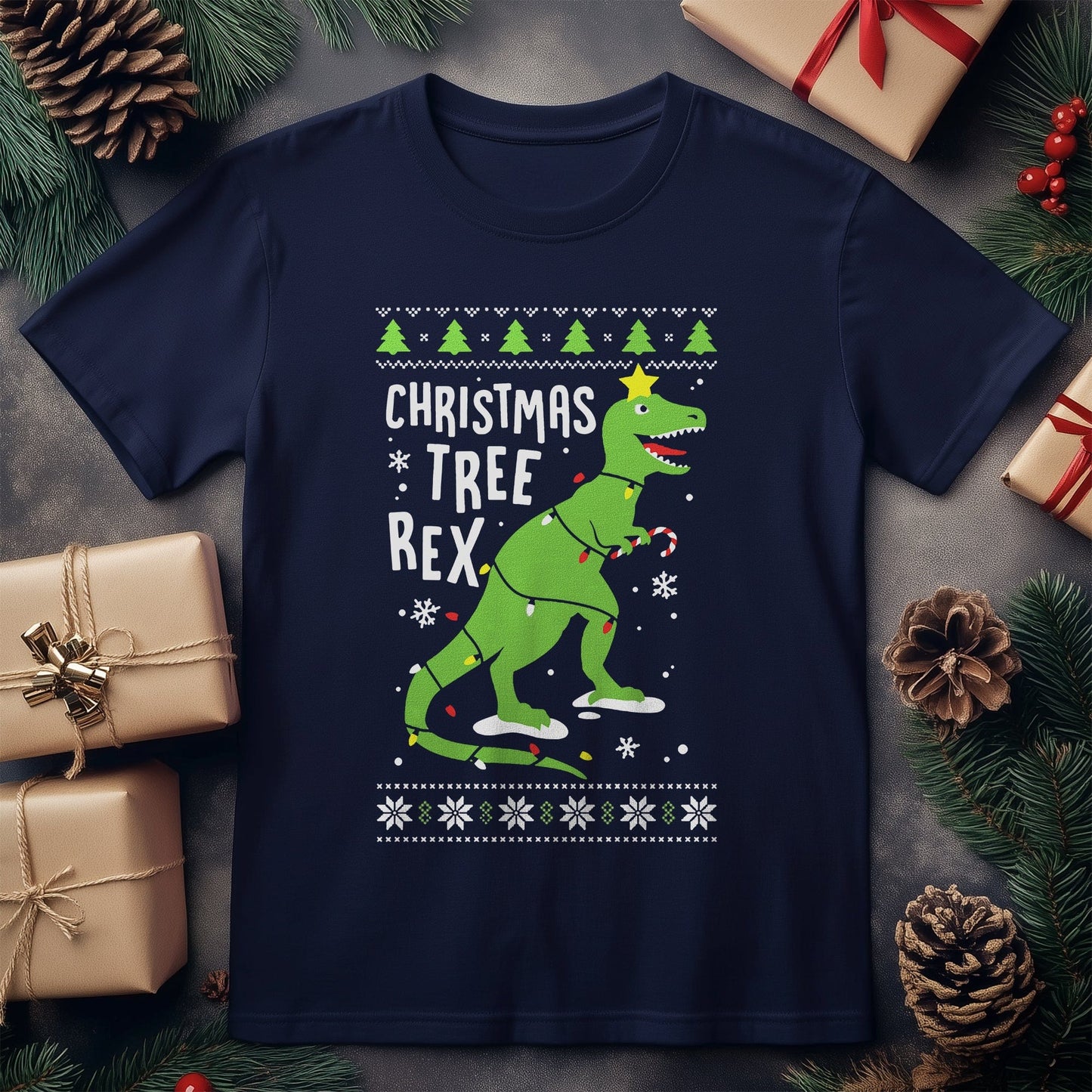 Christmas Tree Rex T-shirt - Jingle