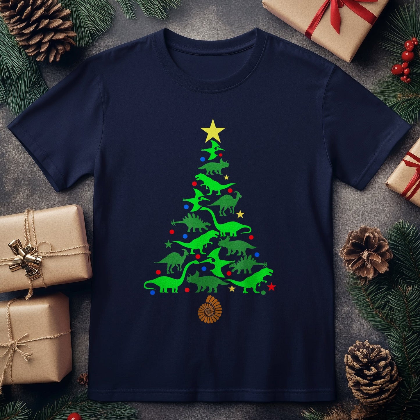 Christmas Dinosaur Tree T-shirt -