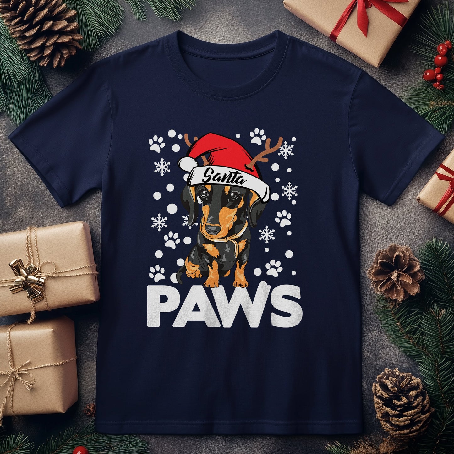Santa Paws Dachshund T-shirt -