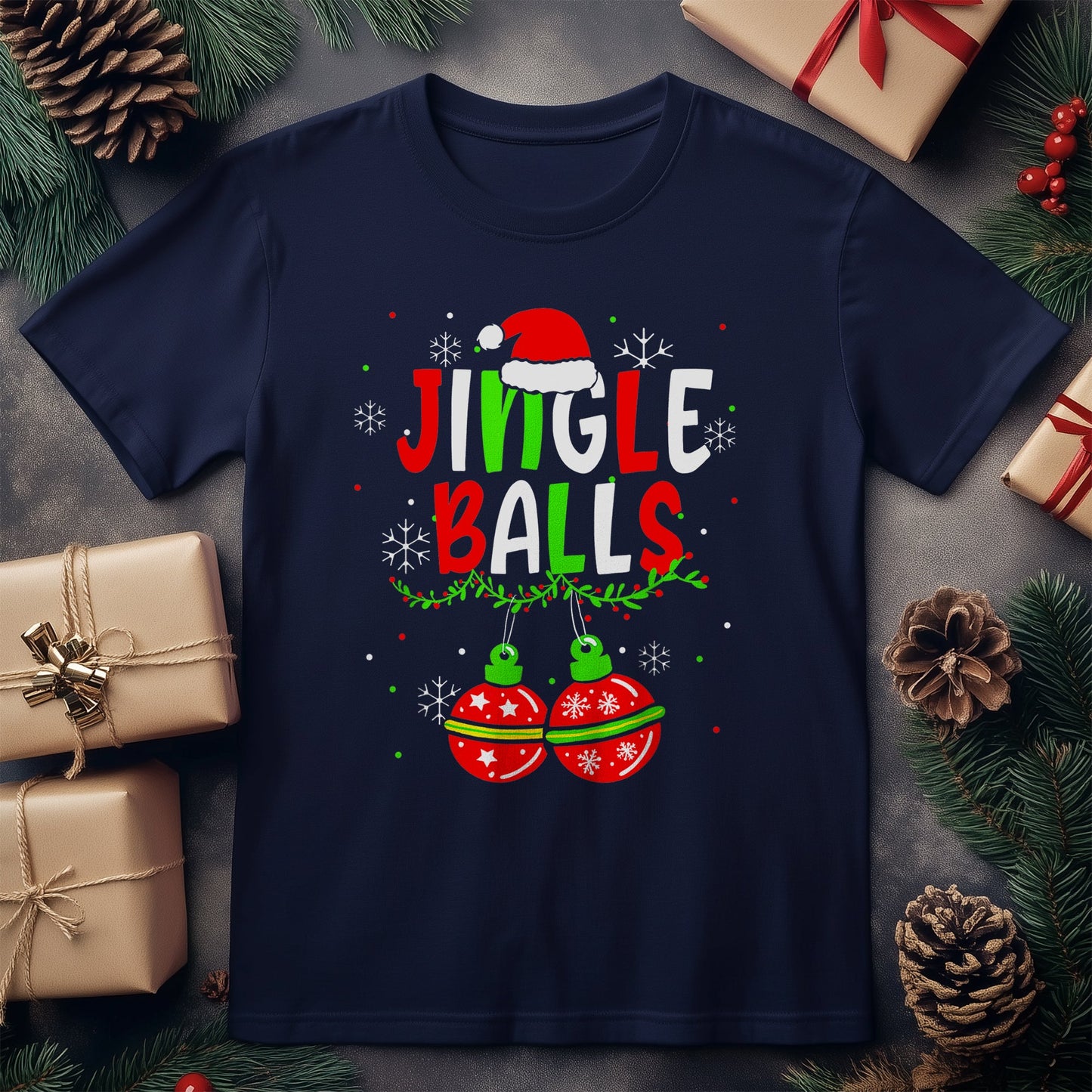 Jingle Balls Tinsel Tits T-Shirt ‚Äì