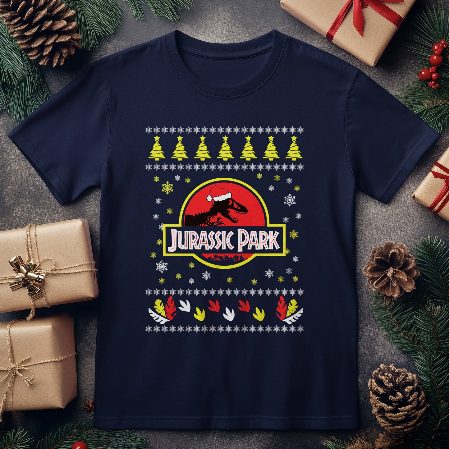 Juraiisic Park Christmas T-Shirt - A