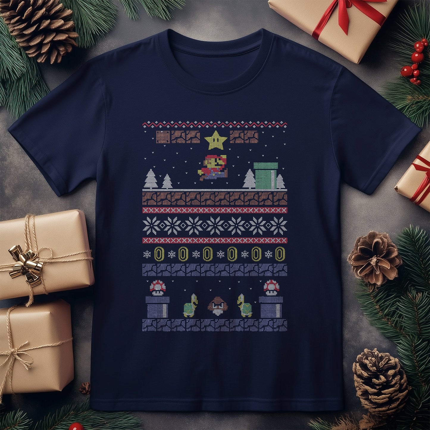 Mario Christmas T-Shirt - Gamers'