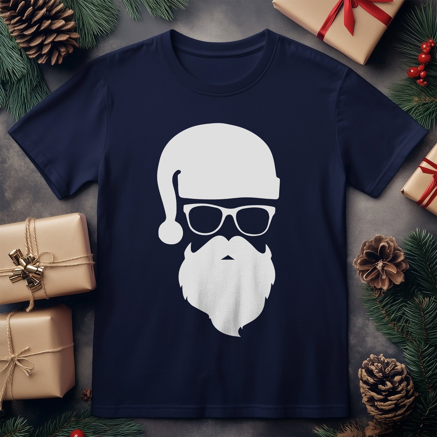 Santa Hipster Christmas T-shirt -