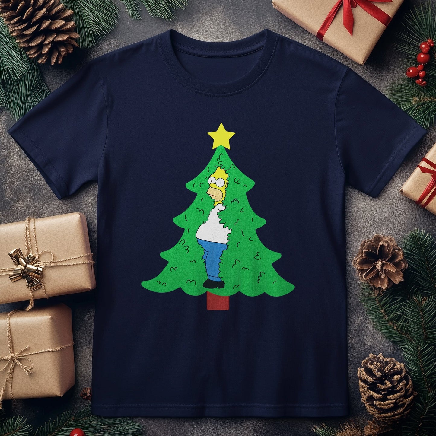 Homer Tree Meme T-shirt - Festive &