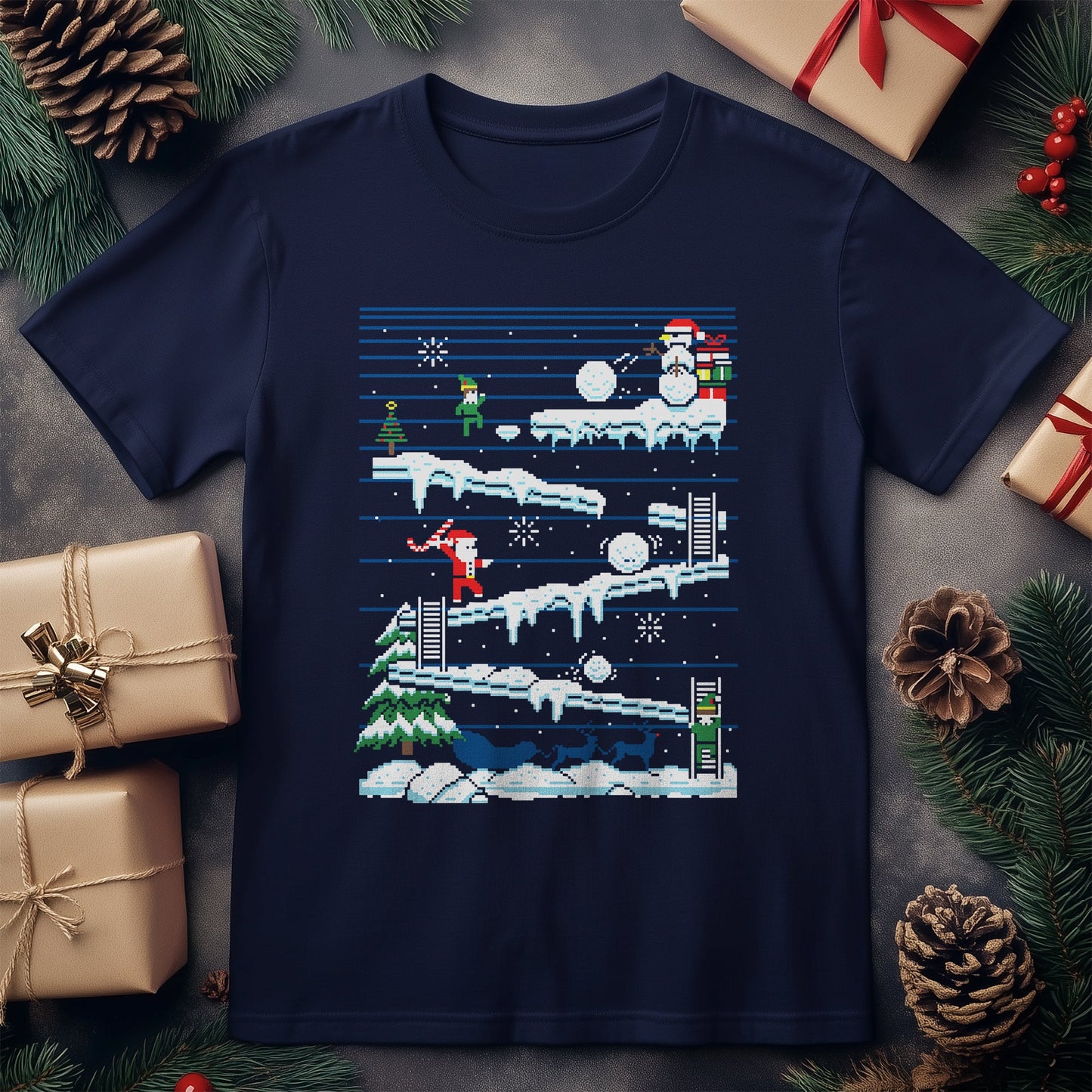 Santa Pixel Game T-shirt - Join the