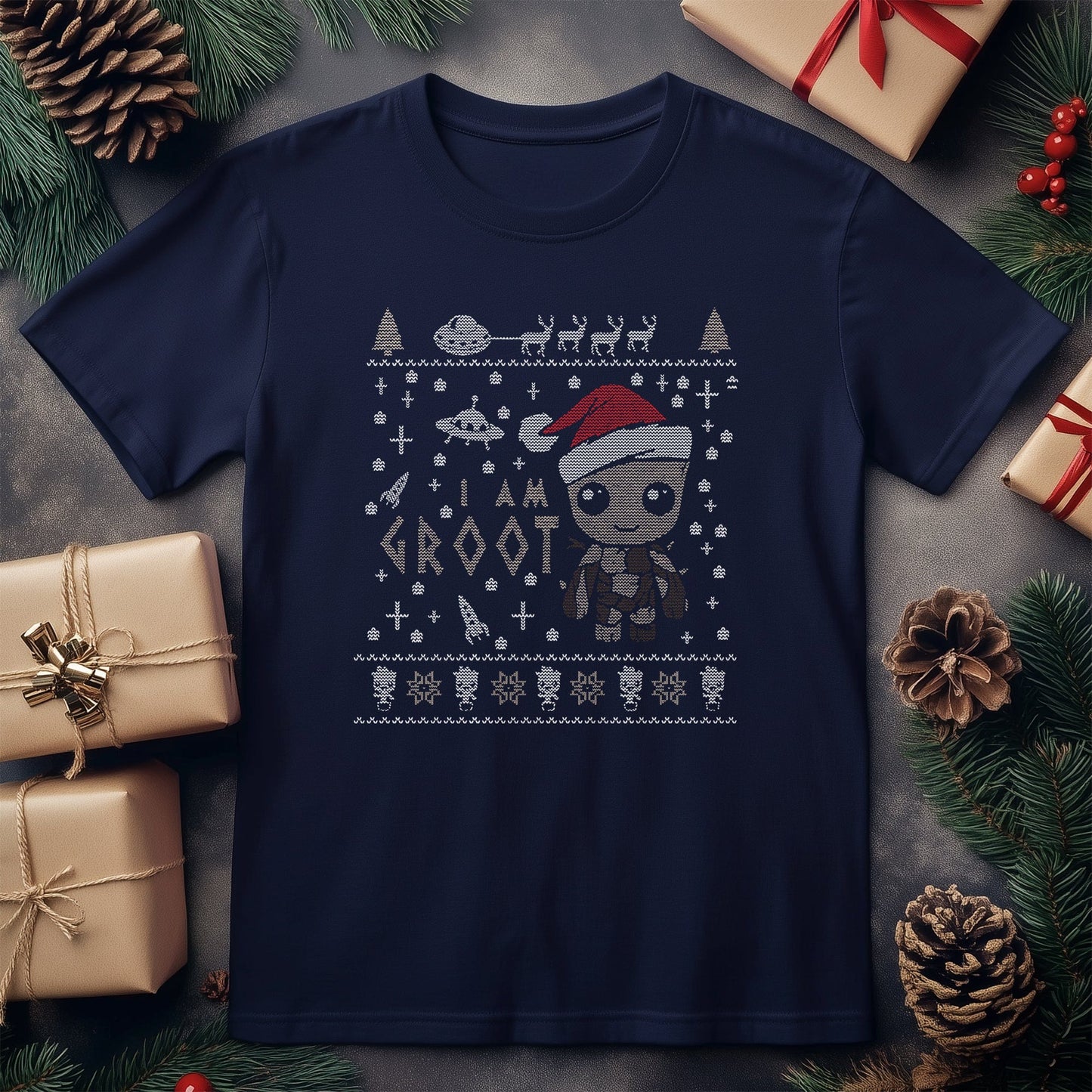 I Am Groot Xmas T-shirt - Festively
