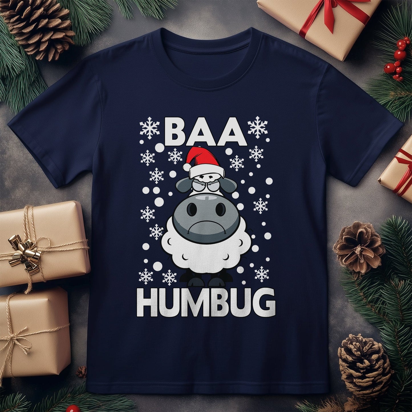 Baa Humbug Xmas T-Shirt - Grinchy