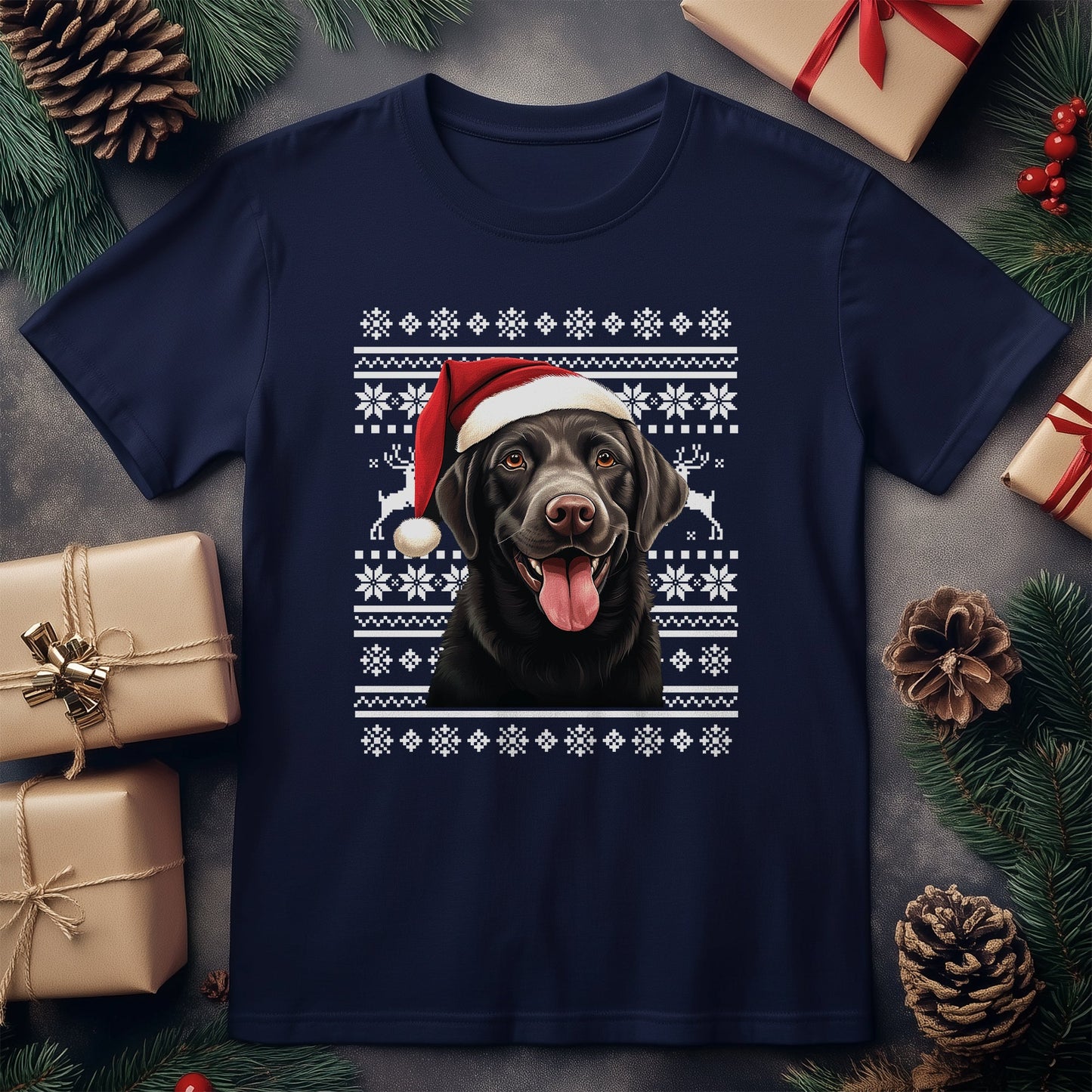 Labrador Santa Hat T-Shirt - Holiday
