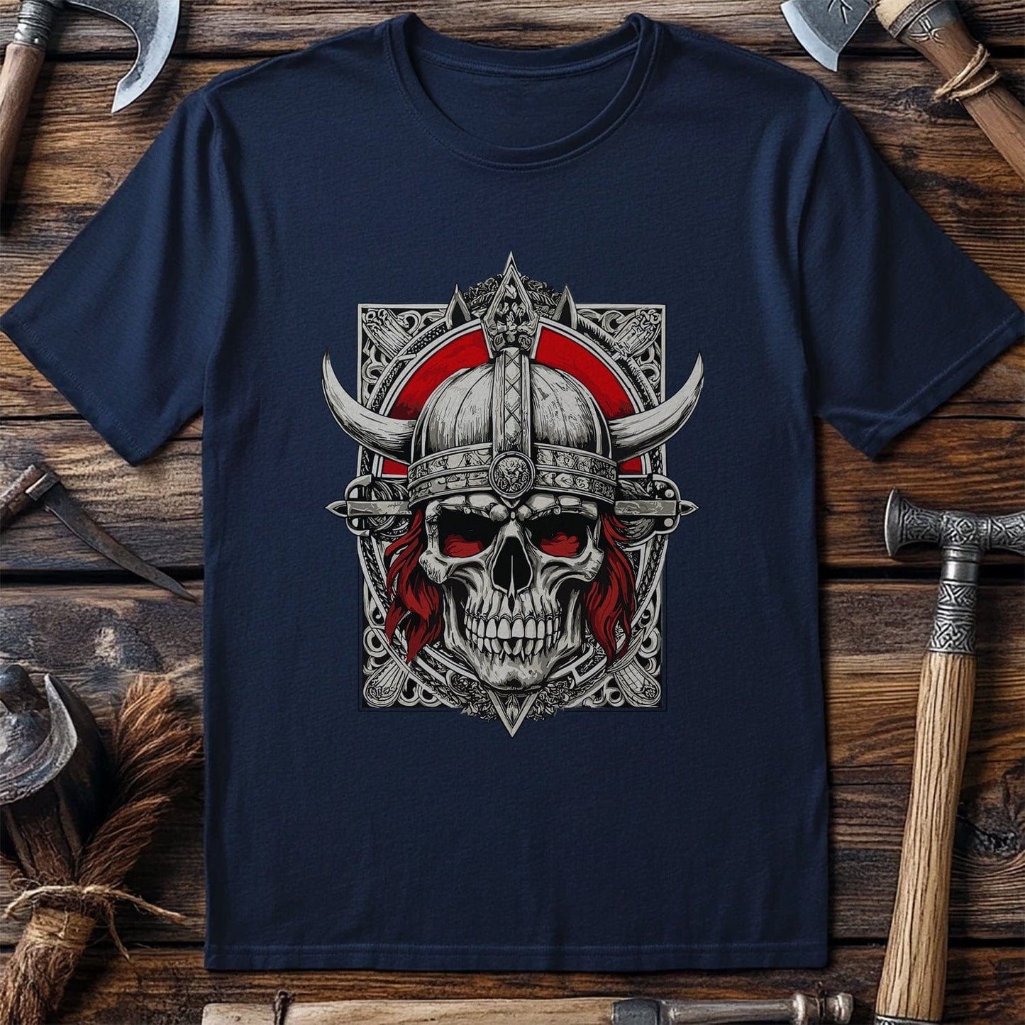 Vikings Nordic24 T-Shirt  Warrior! Skull Design