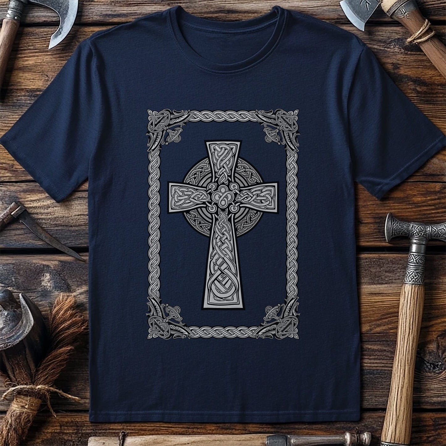 Vikings Nordic72 T-shirt Celtic cross design
