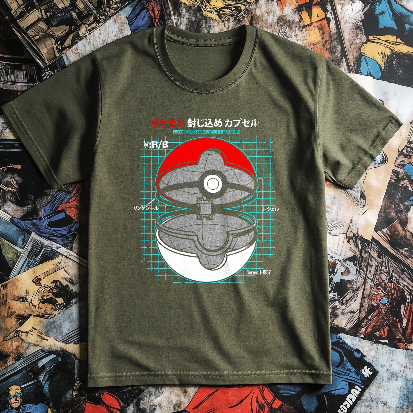 Pokeball Blueprint T-shirt  Capture