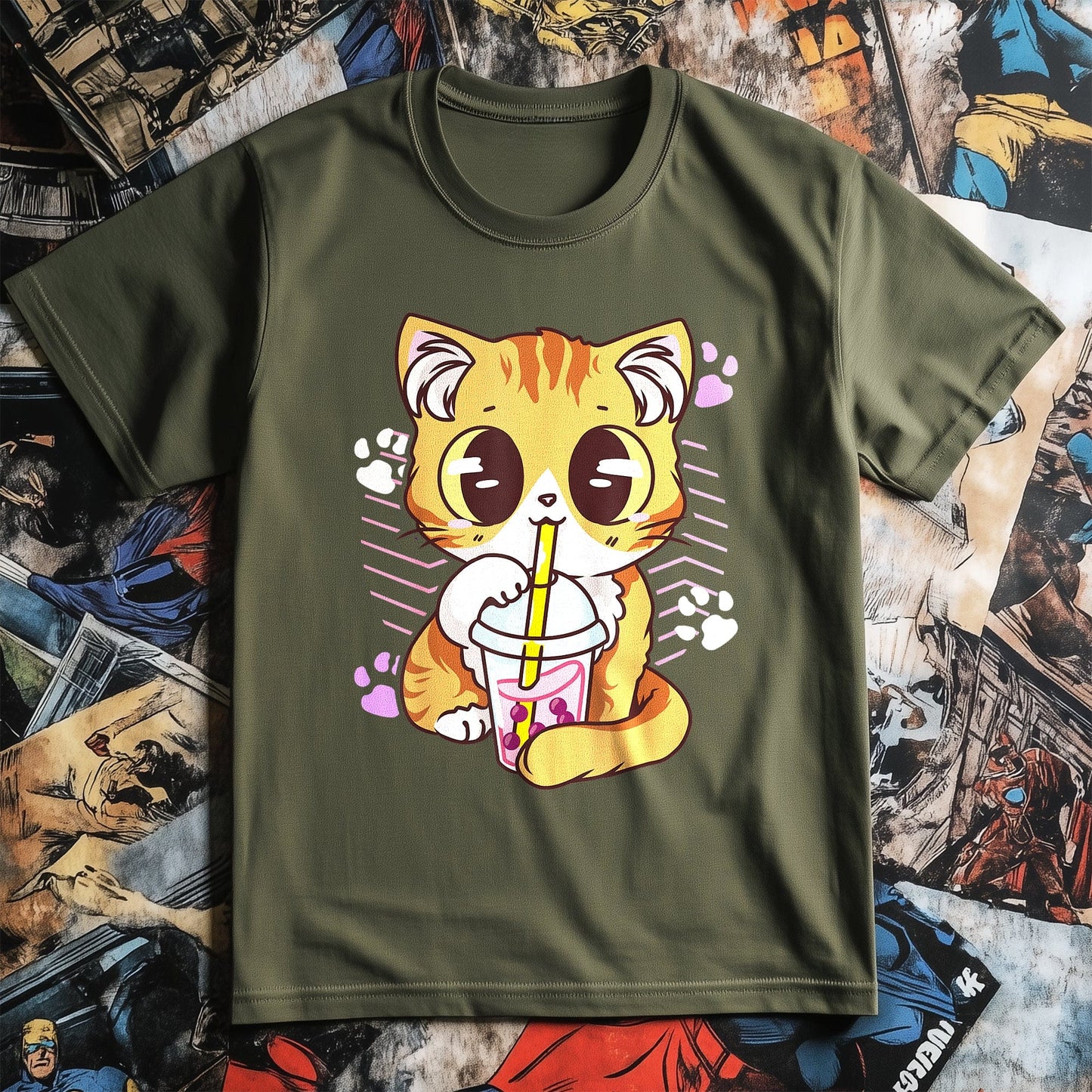 Cute Kawaii Cat Boba T-shirt