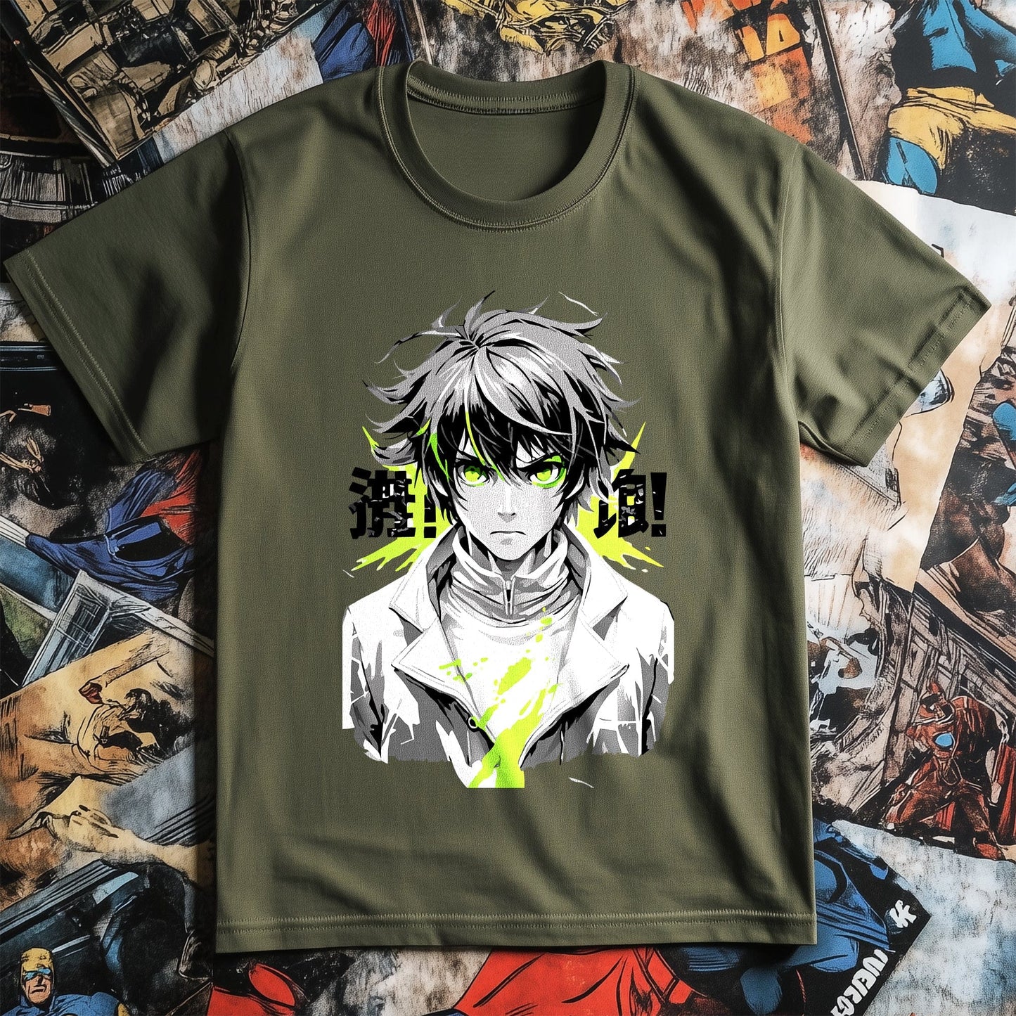 Green Eyes Anime Character T-shirt