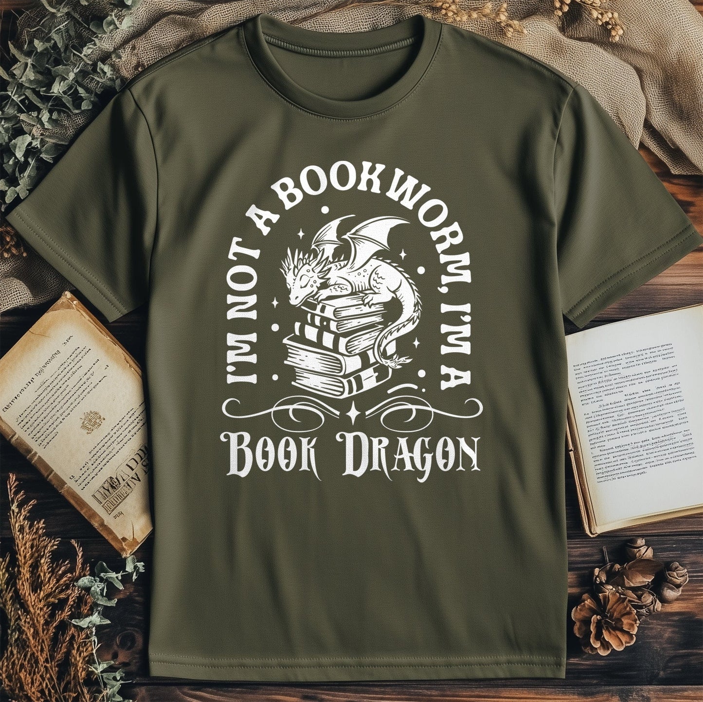 Not a Bookworm Just a Book Dragon T-Shirt