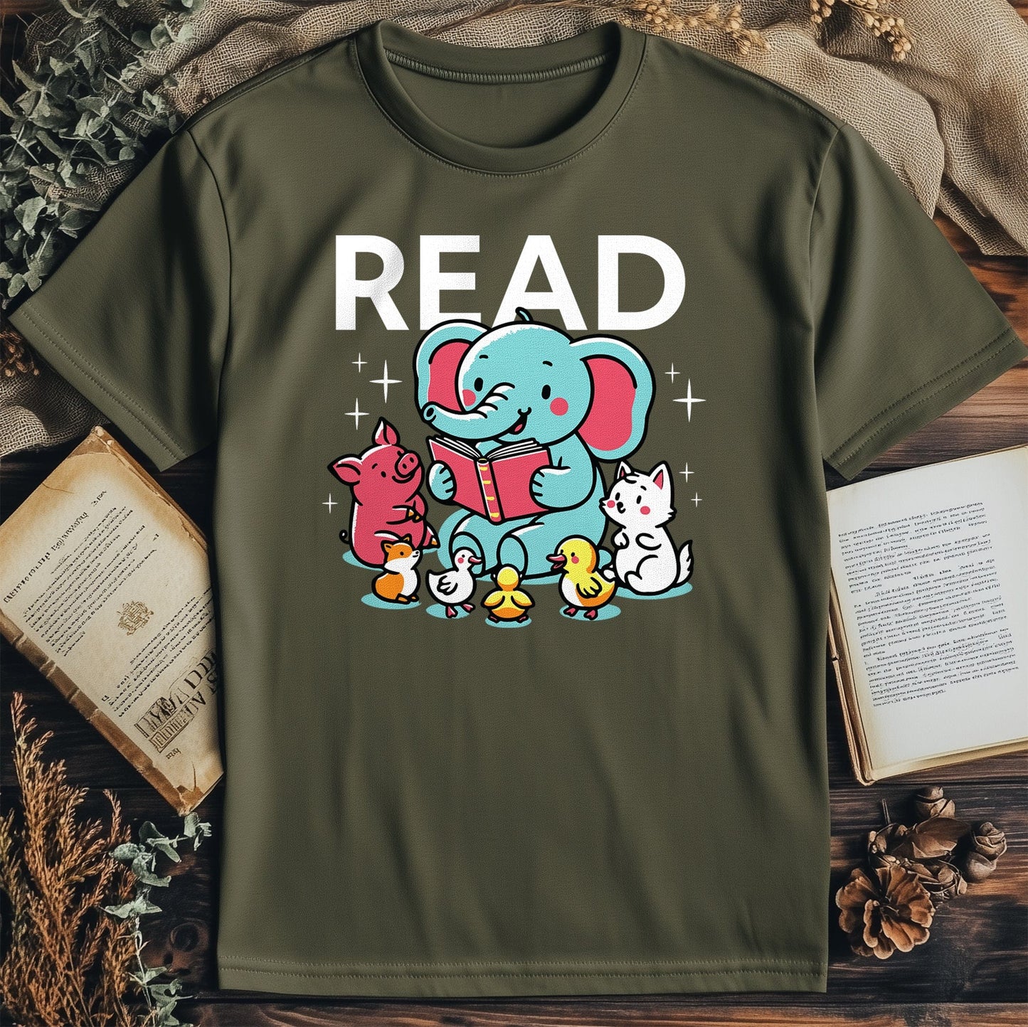 Farm Animals Reading Kids Tee