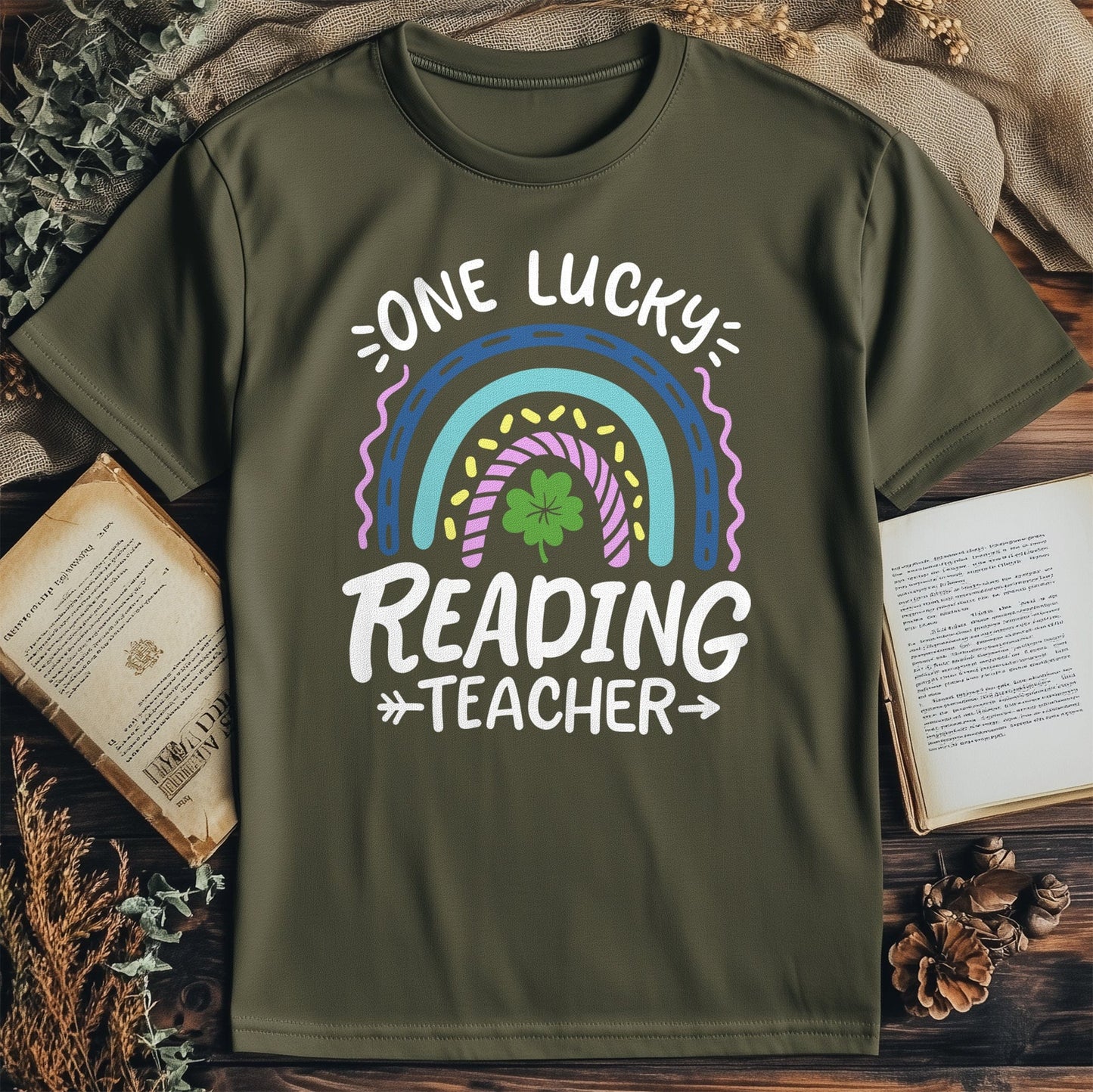 One Lucky Teacher Book T-Shirt