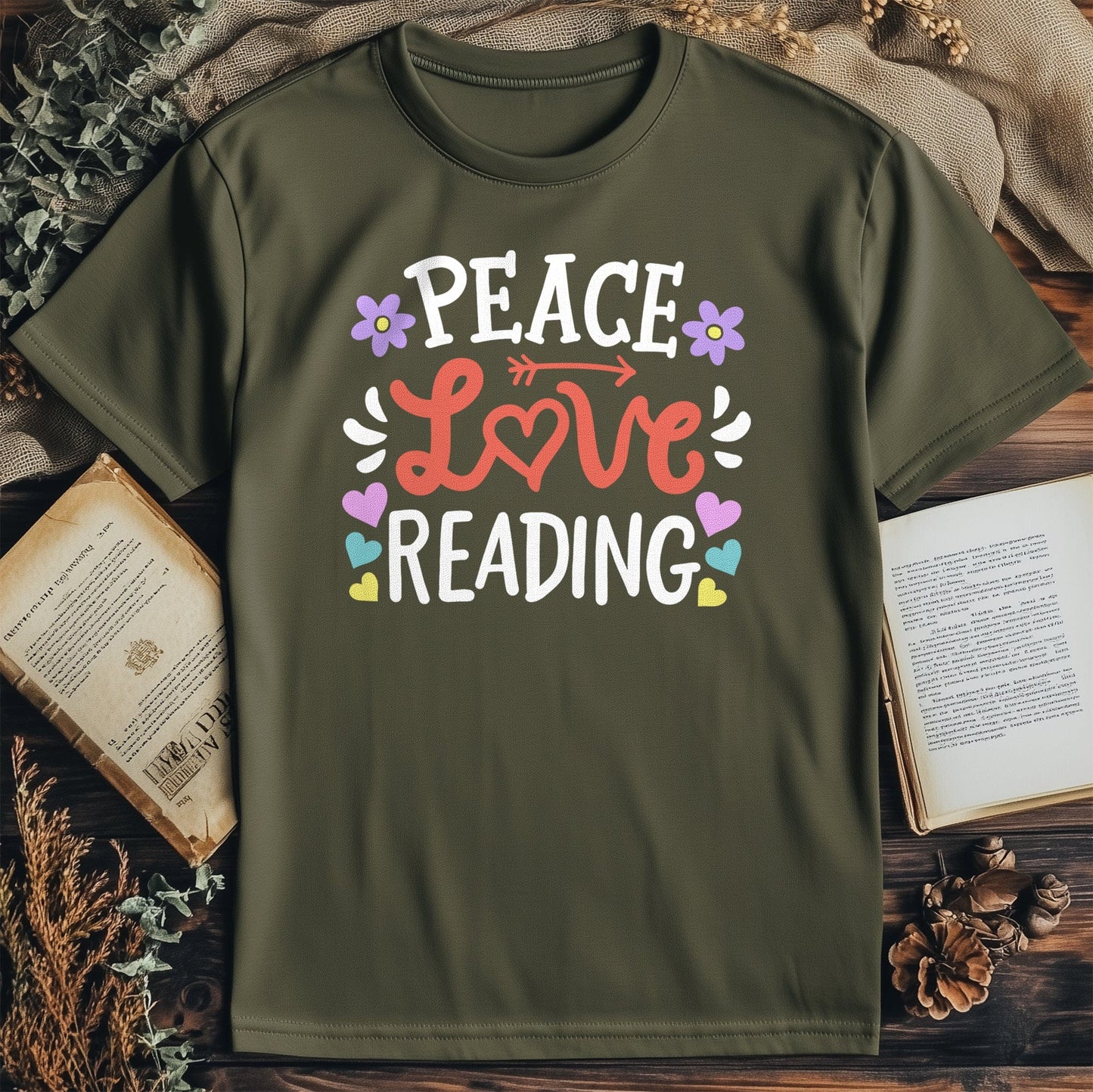 Peace Love Reading T-Shirt