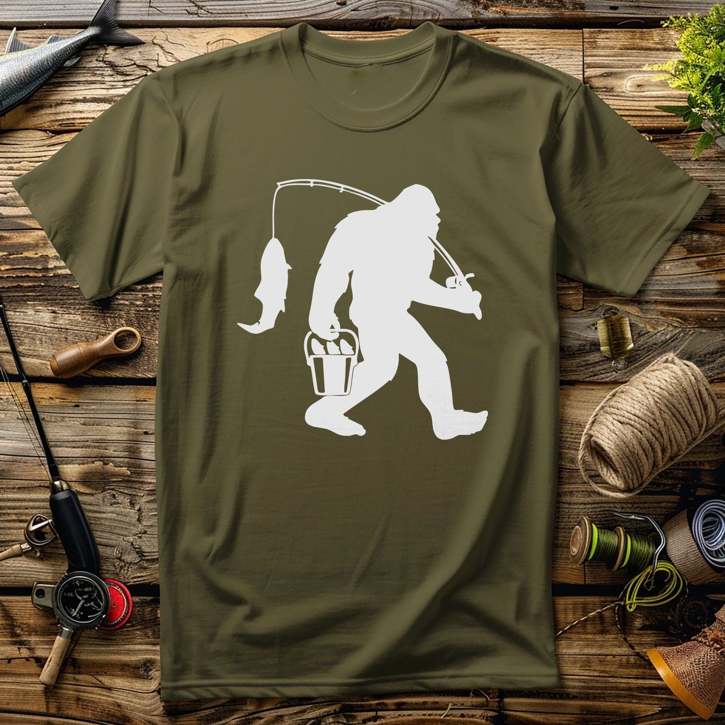 Bigfoot Fishing T-Shirt