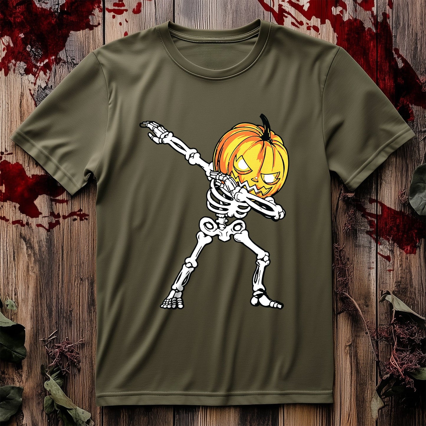 Pumpkin Dabbing Skeleton T-Shirt ‚Äì