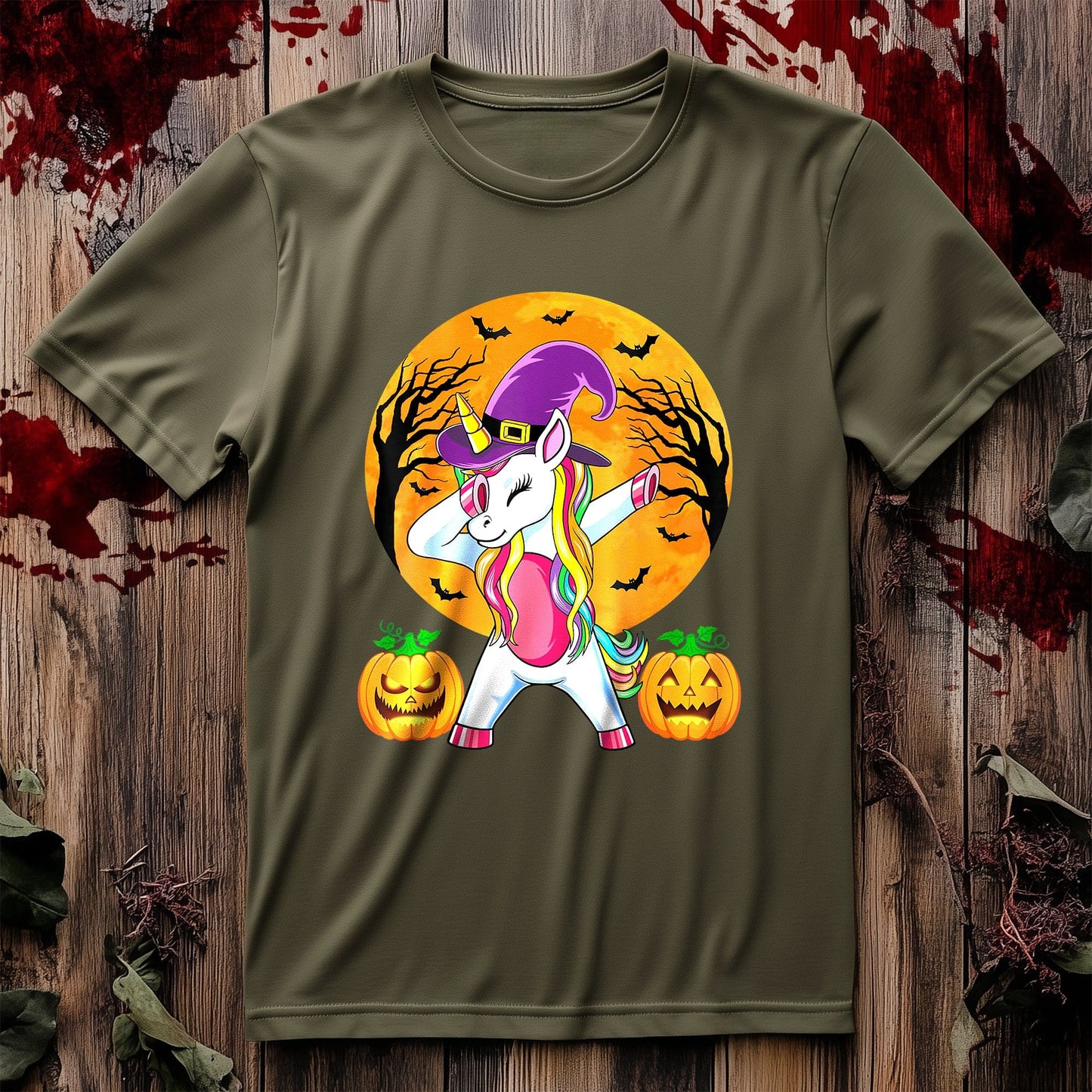 Witchy Unicorn Halloween T-Shirt -