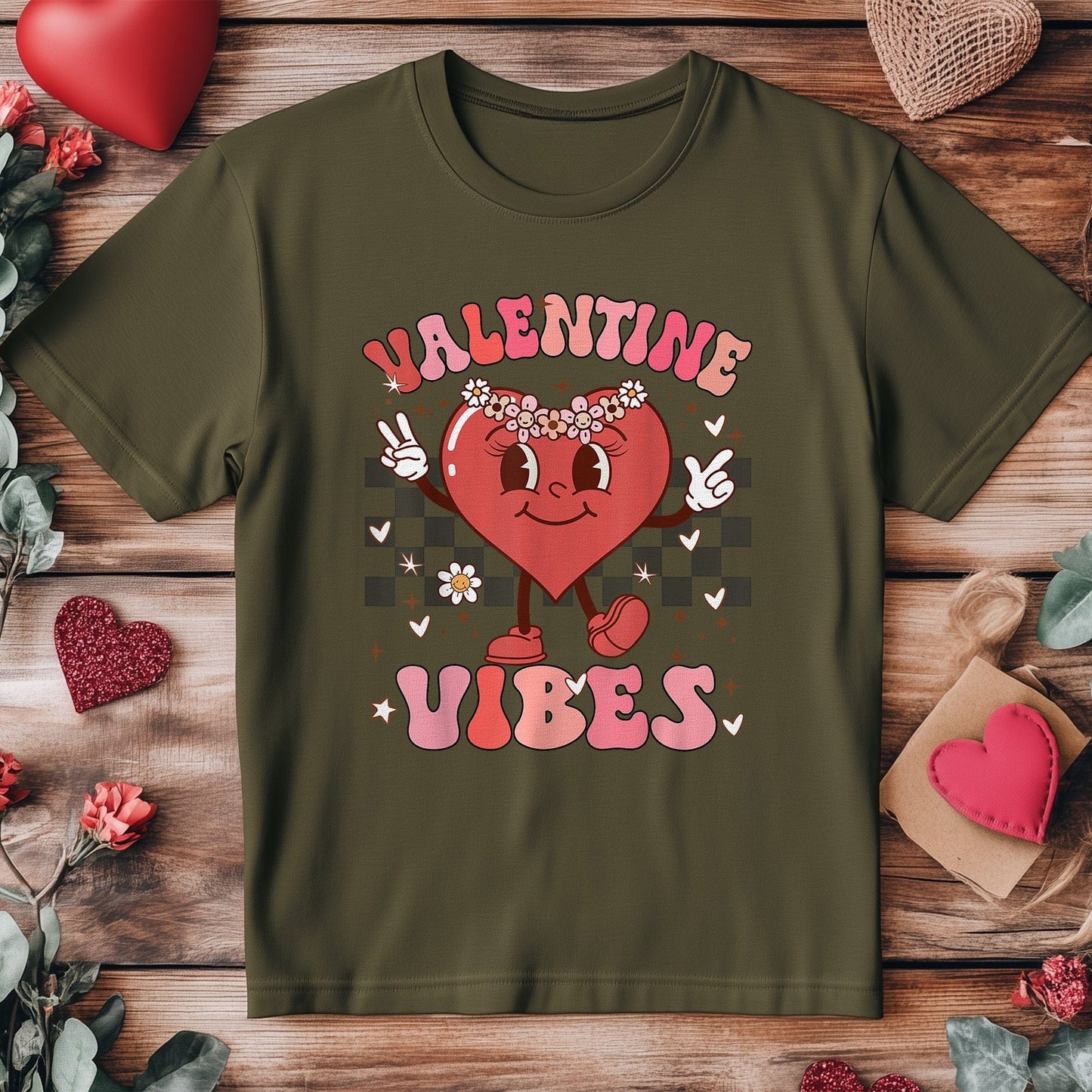 Groovy Valentine Vibes T-Shirt for Girls