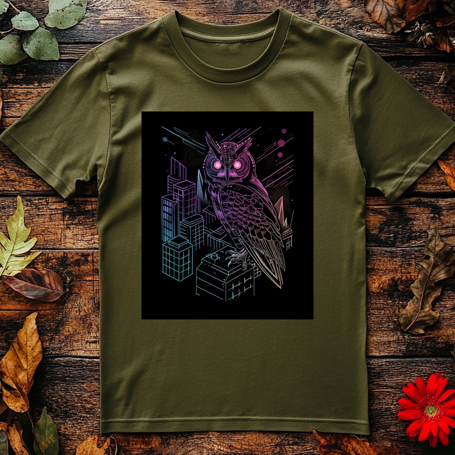 Neon Owl T-shirt - Stay Wise and