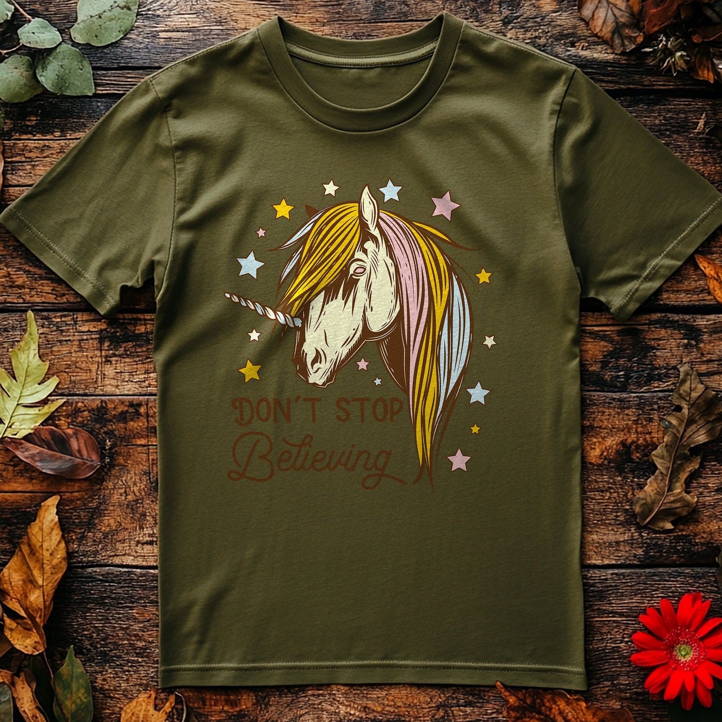 Don't Stop Believing Unicorn T-shirt