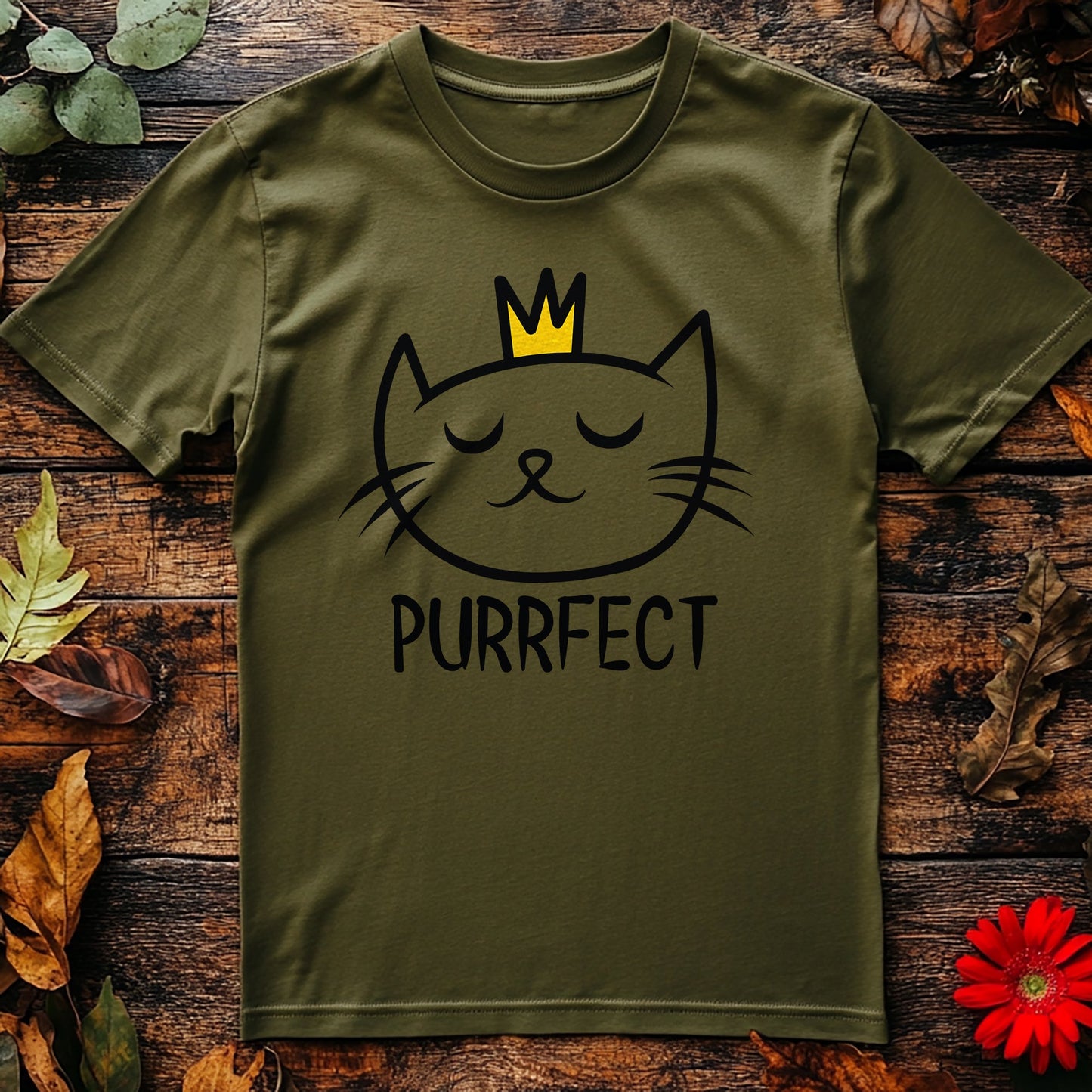 Purrfect Crown Cat T-shirt - Royal